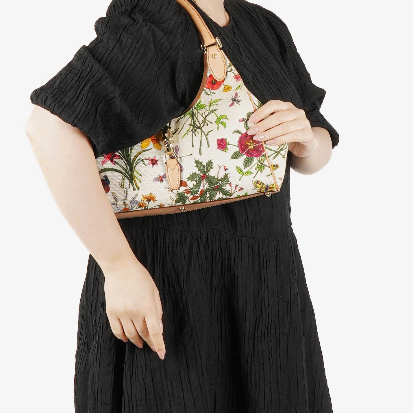 Gucci Floral Jackie Bardot Hobo Bag