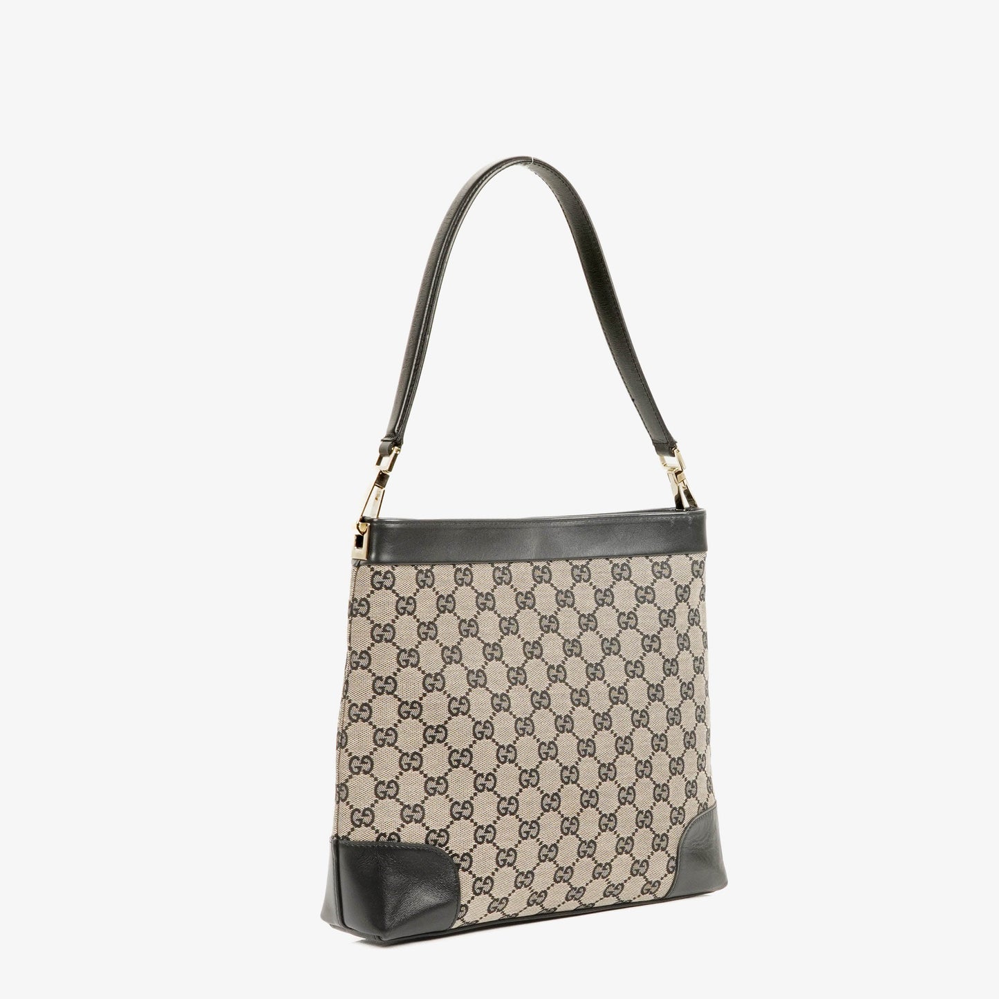 Gucci GG Canvas And Leather Shoulder Hobo Bag