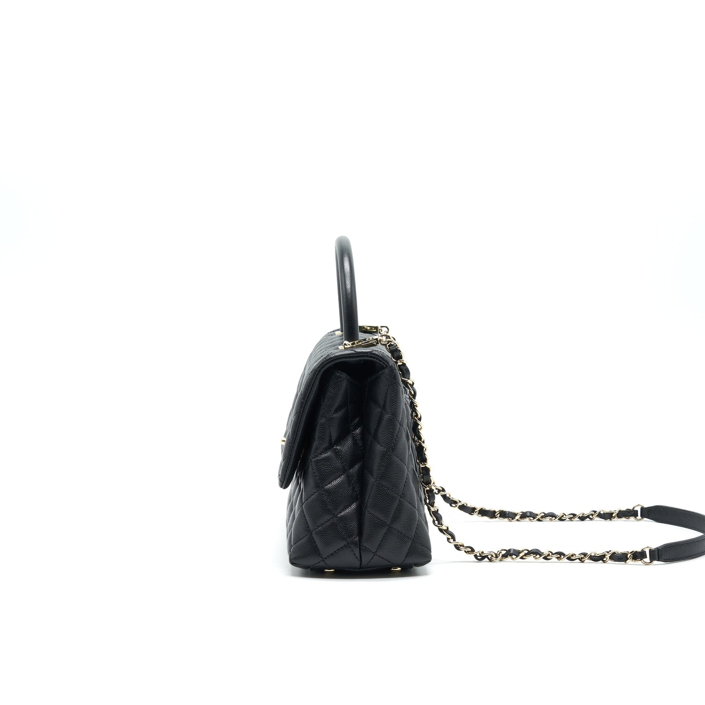Chanel Small Coco Handle Flap Bag Caviar Black L