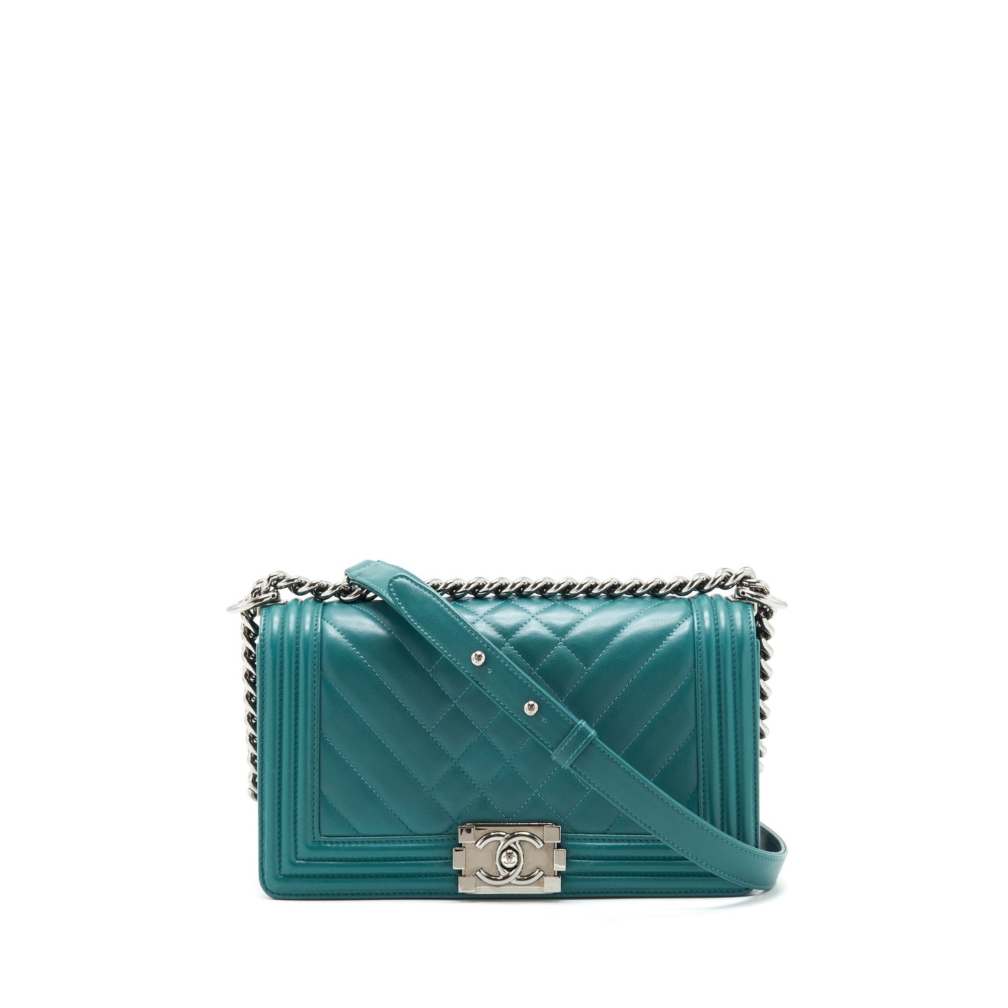 Chanel Medium Boy lambskin green