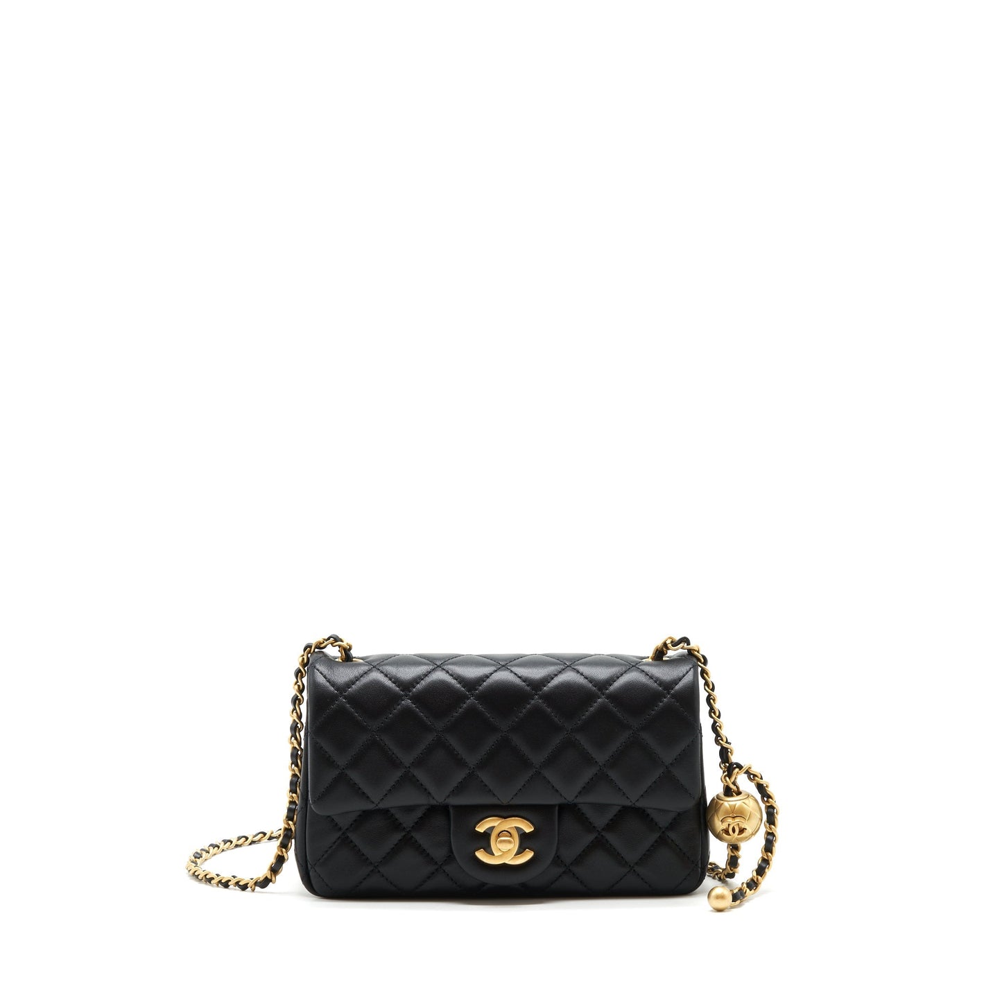 Chanel 22C pearl crush mini Rectangular Lambskin Black
