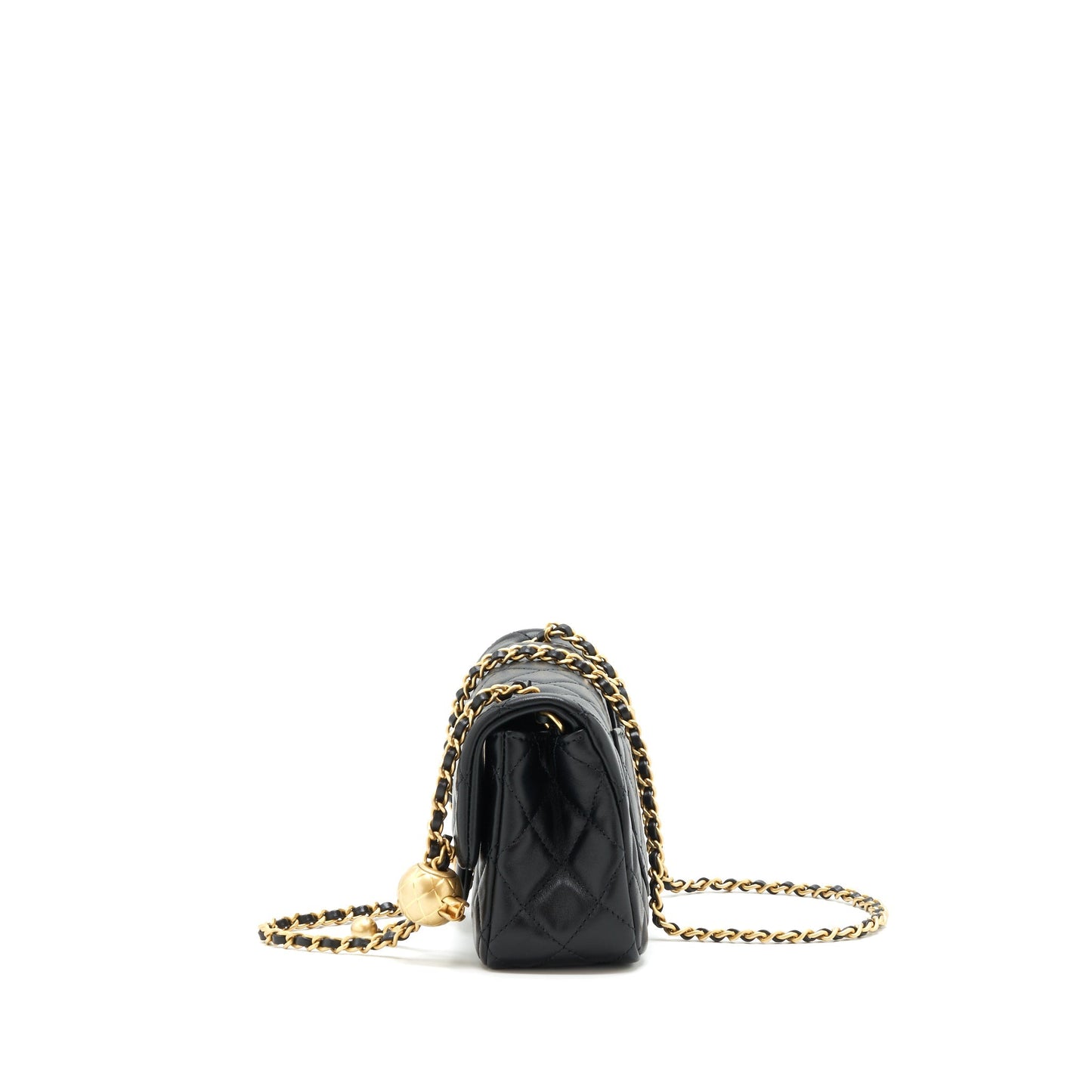 Chanel 22C pearl crush mini Rectangular Lambskin Black