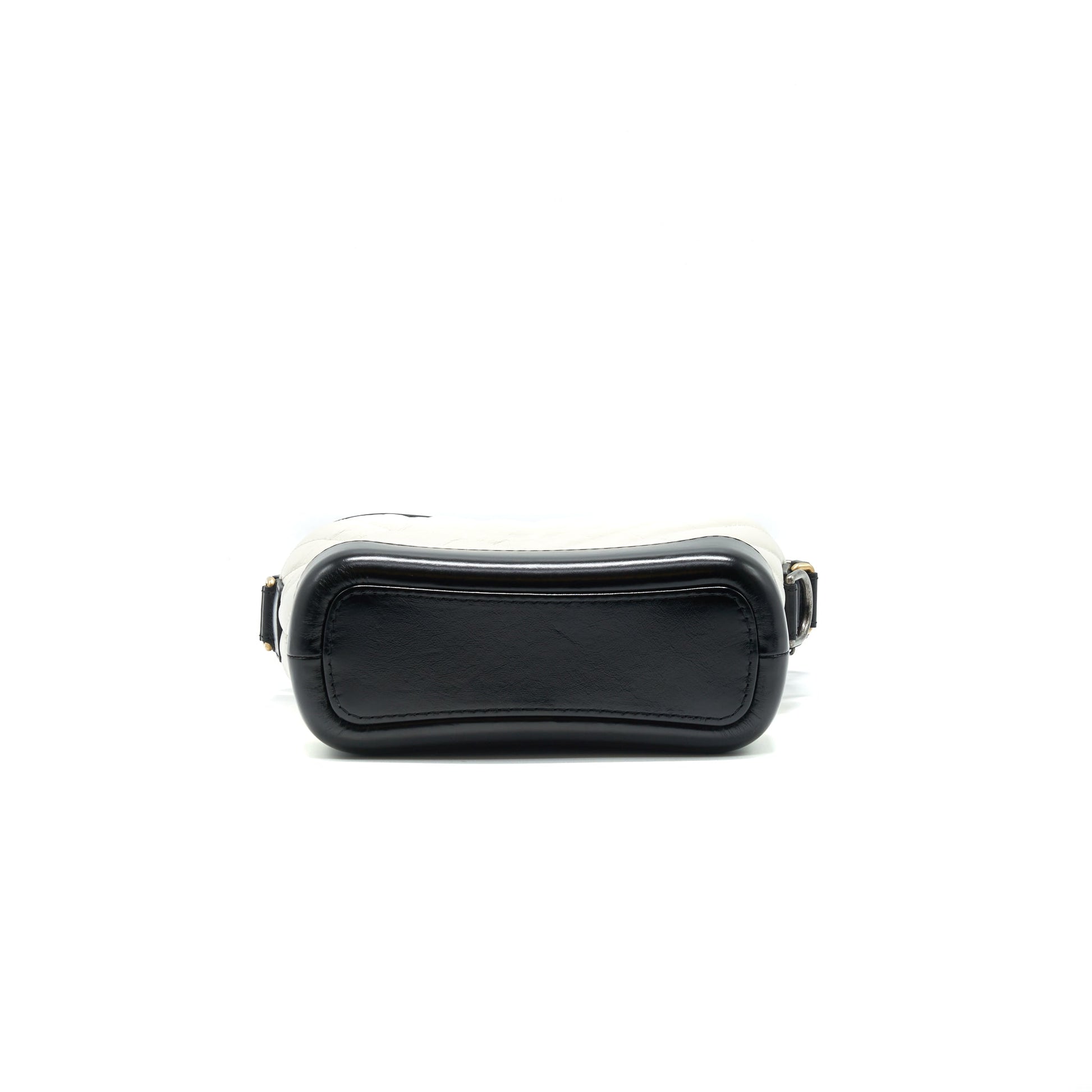 Chanel Chevron Small Gabrielle Hobo Bag White/ Black