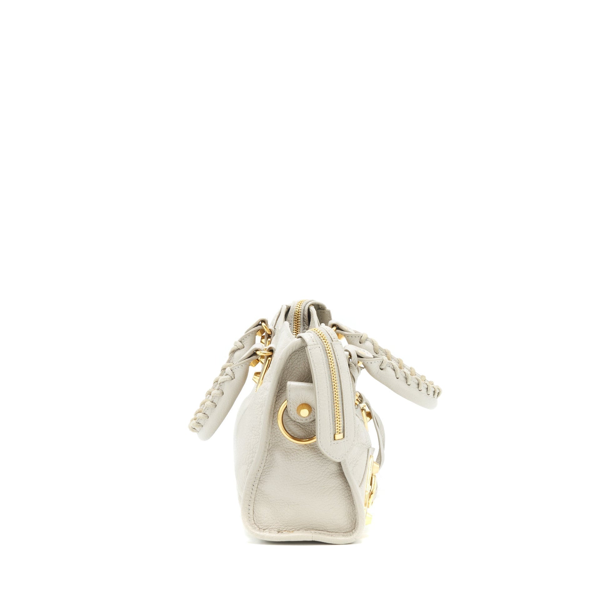Balenciaga edged mini City bag light Grey GHW