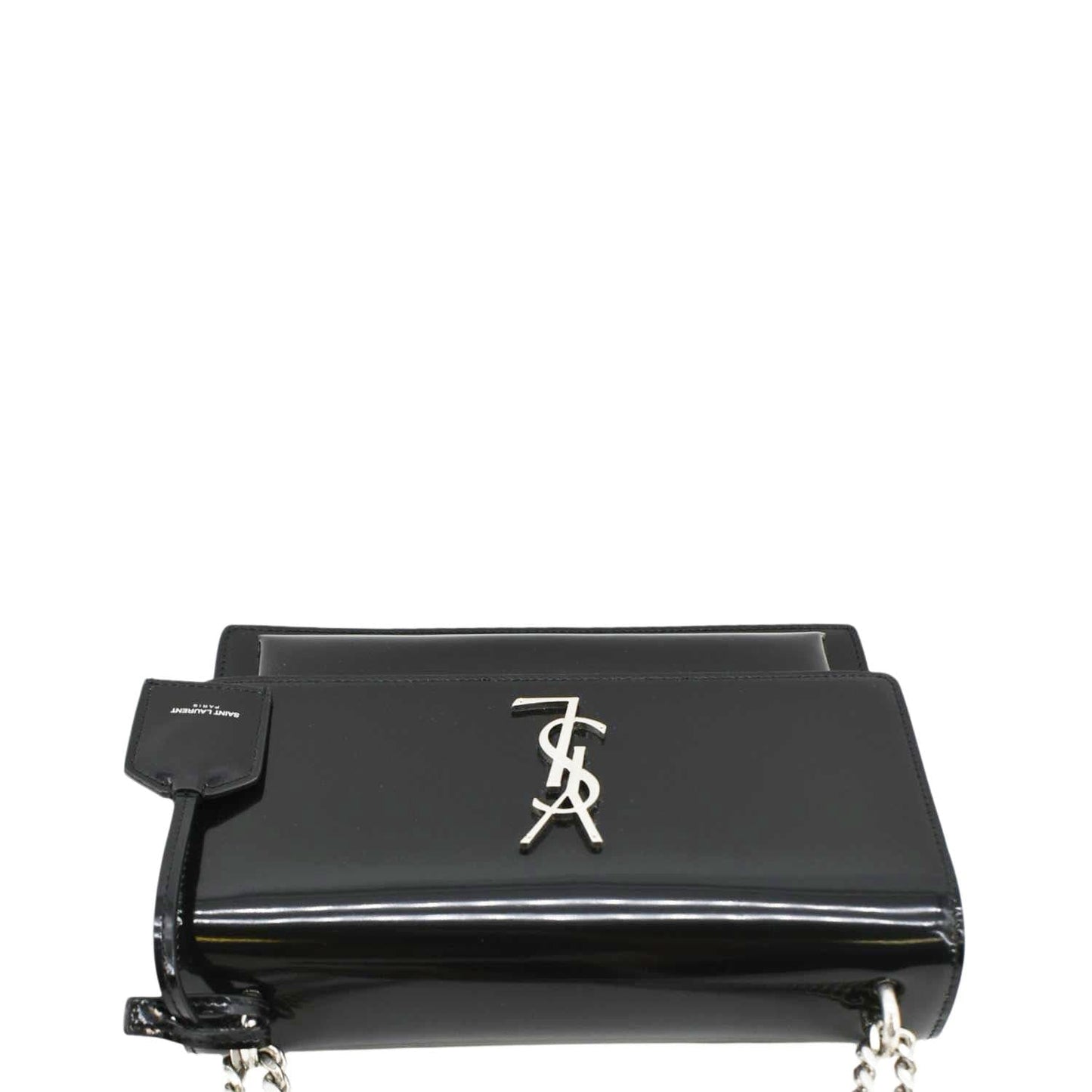 SAINT LAURENT Monogram Sunset Medium Leather Shoulder Bag Black