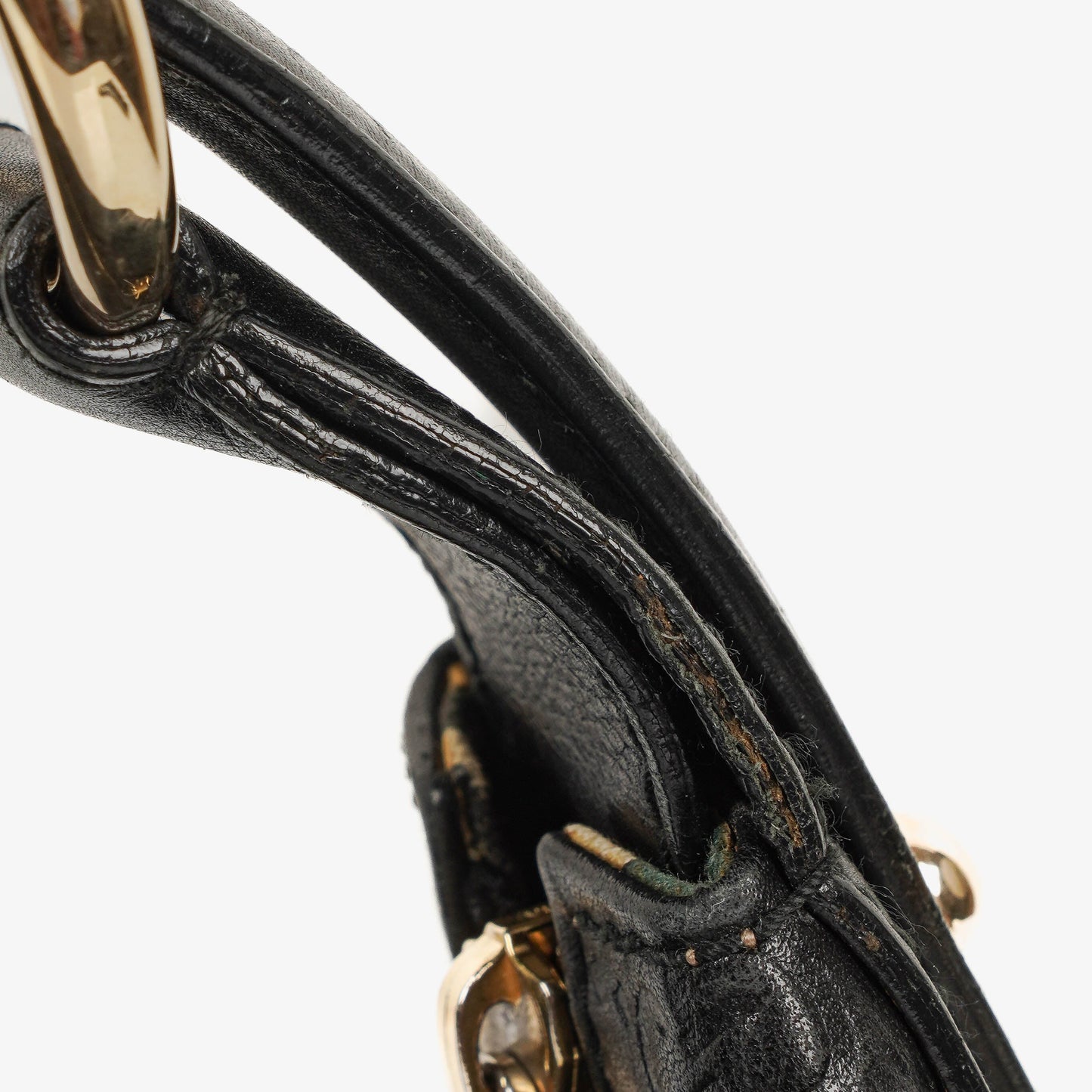 Gucci Black Horsebit Medium Leather Hobo Bag