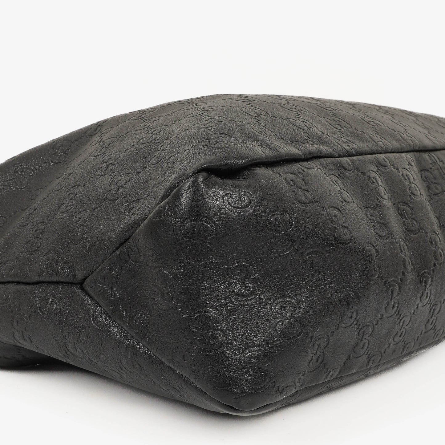 Gucci Black Horsebit Medium Leather Hobo Bag