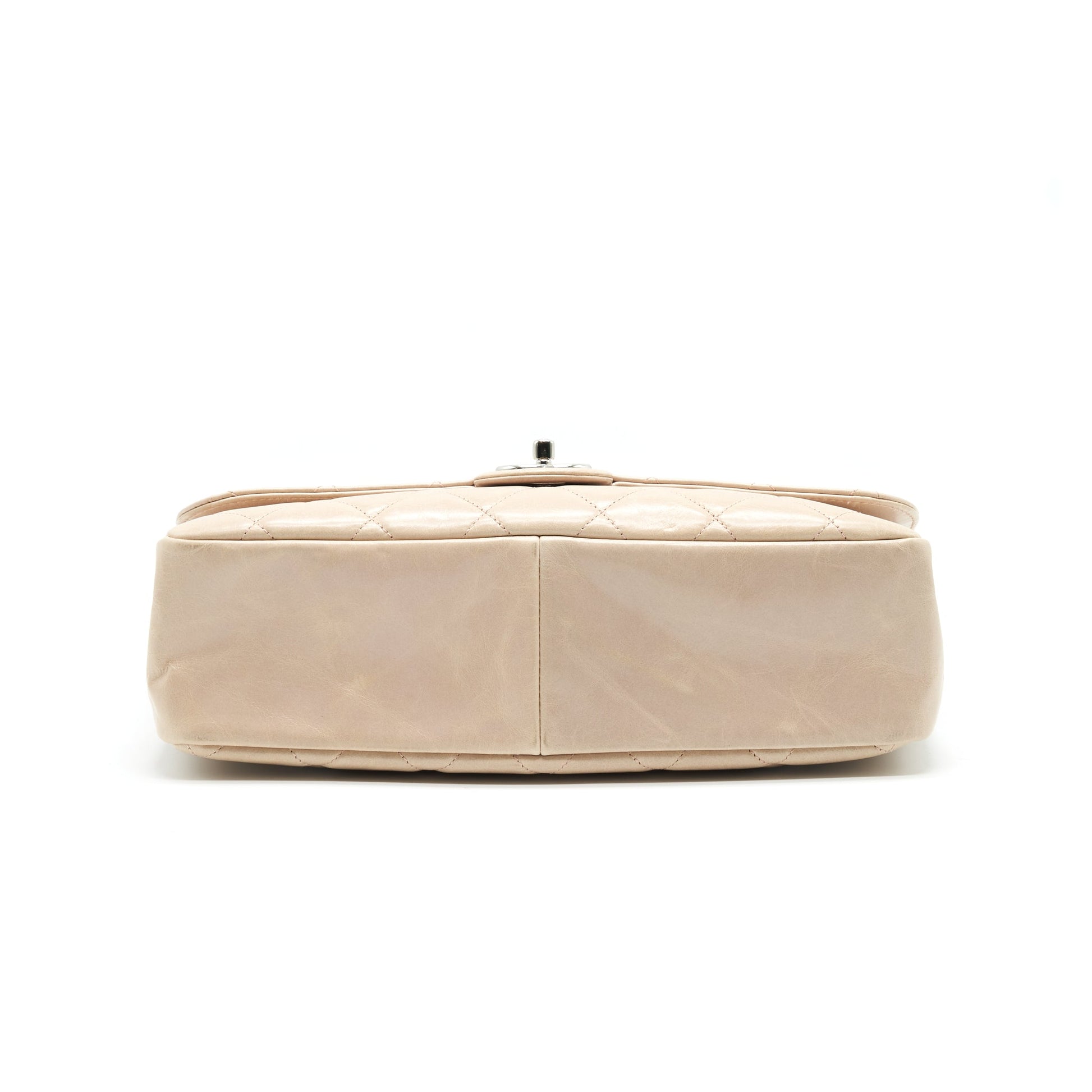 Chanel Top Handle Flap Bag with Chain Beige/ Black serial20