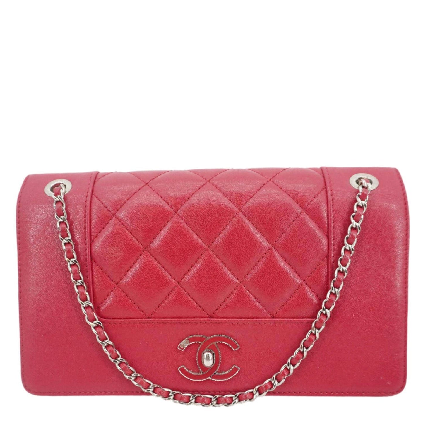 Chanel Mademoiselle Flap Sheepskin Leather Crossbody Bag Pink