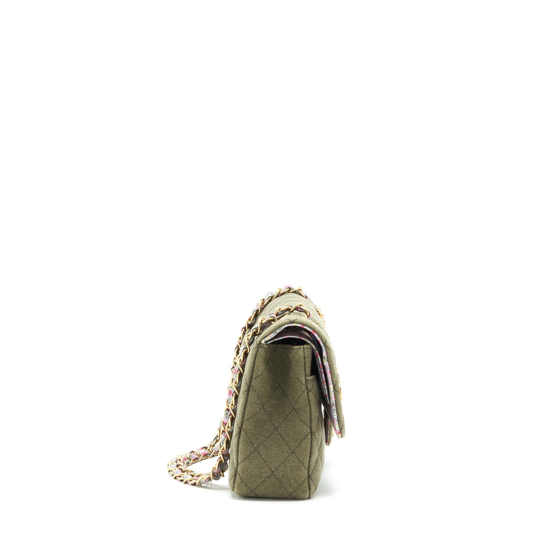 Chanel Cuba Charms classic double flap Bag canvas Green