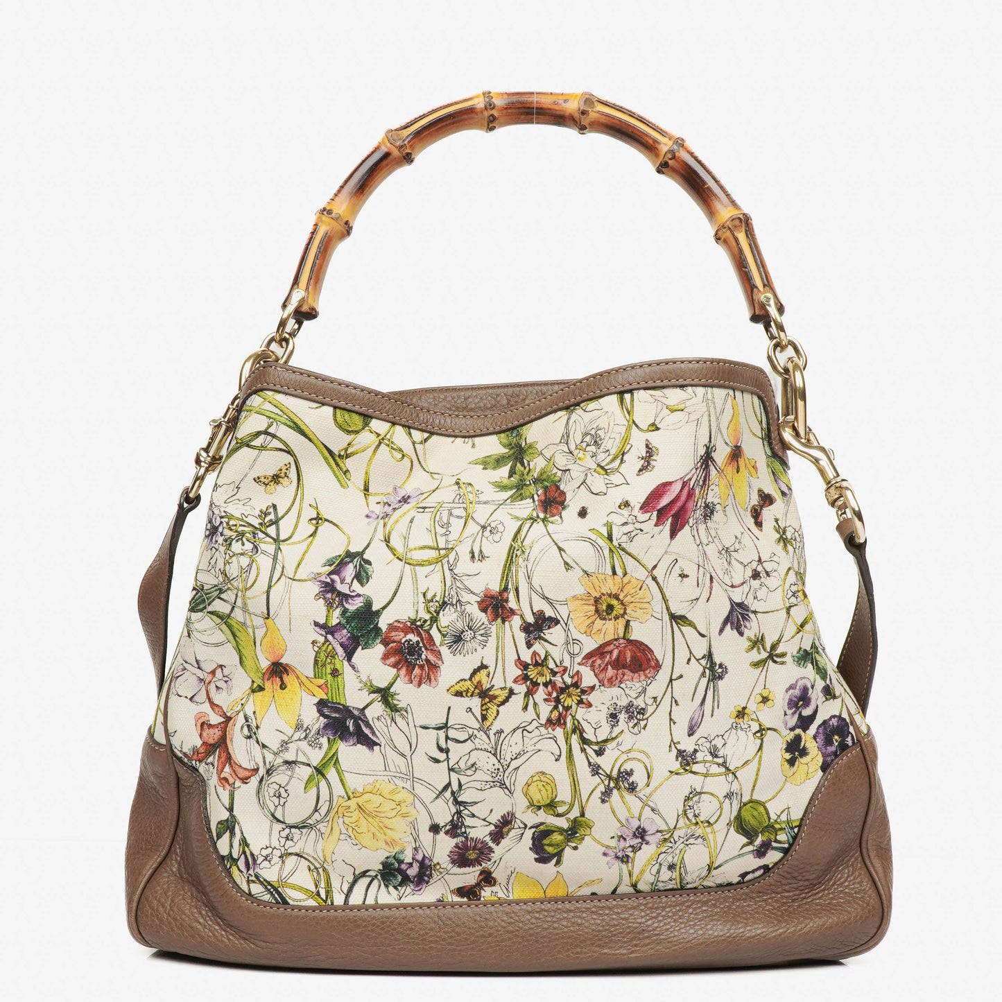 Gucci Bamboo Flora Diana Tote Bag