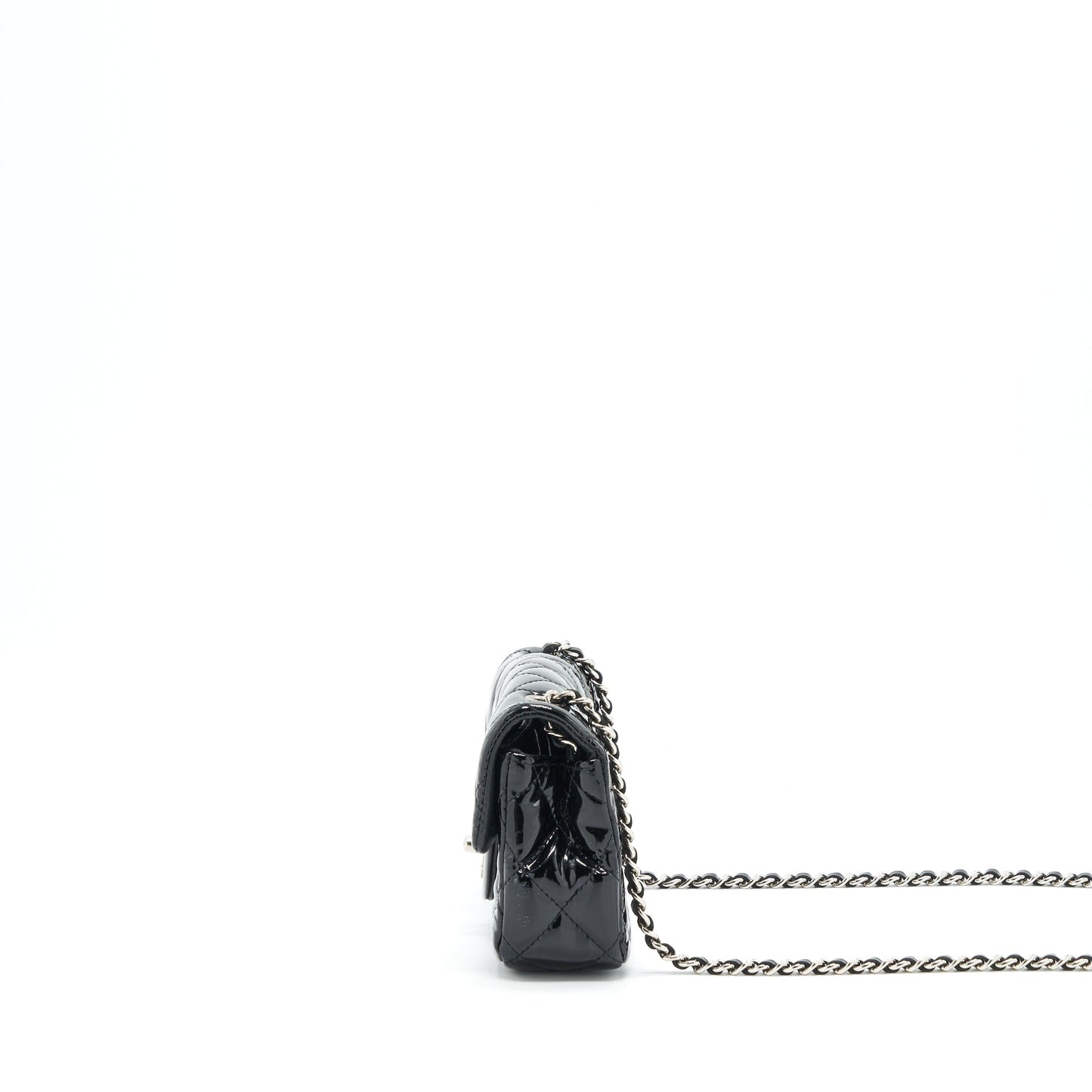 Chanel super mini Rectangular flap Bag Patent black