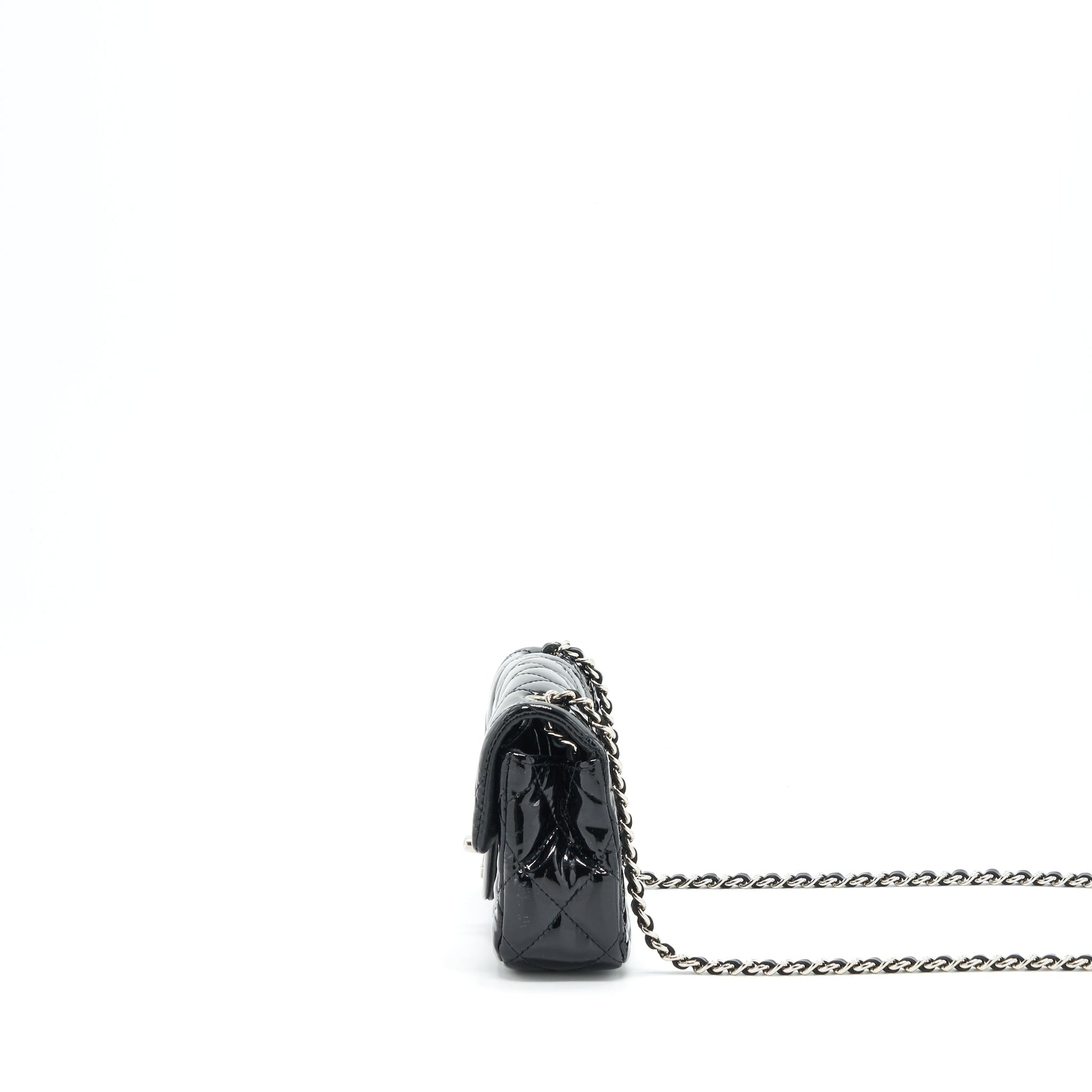 Chanel super mini Rectangular flap Bag Patent black