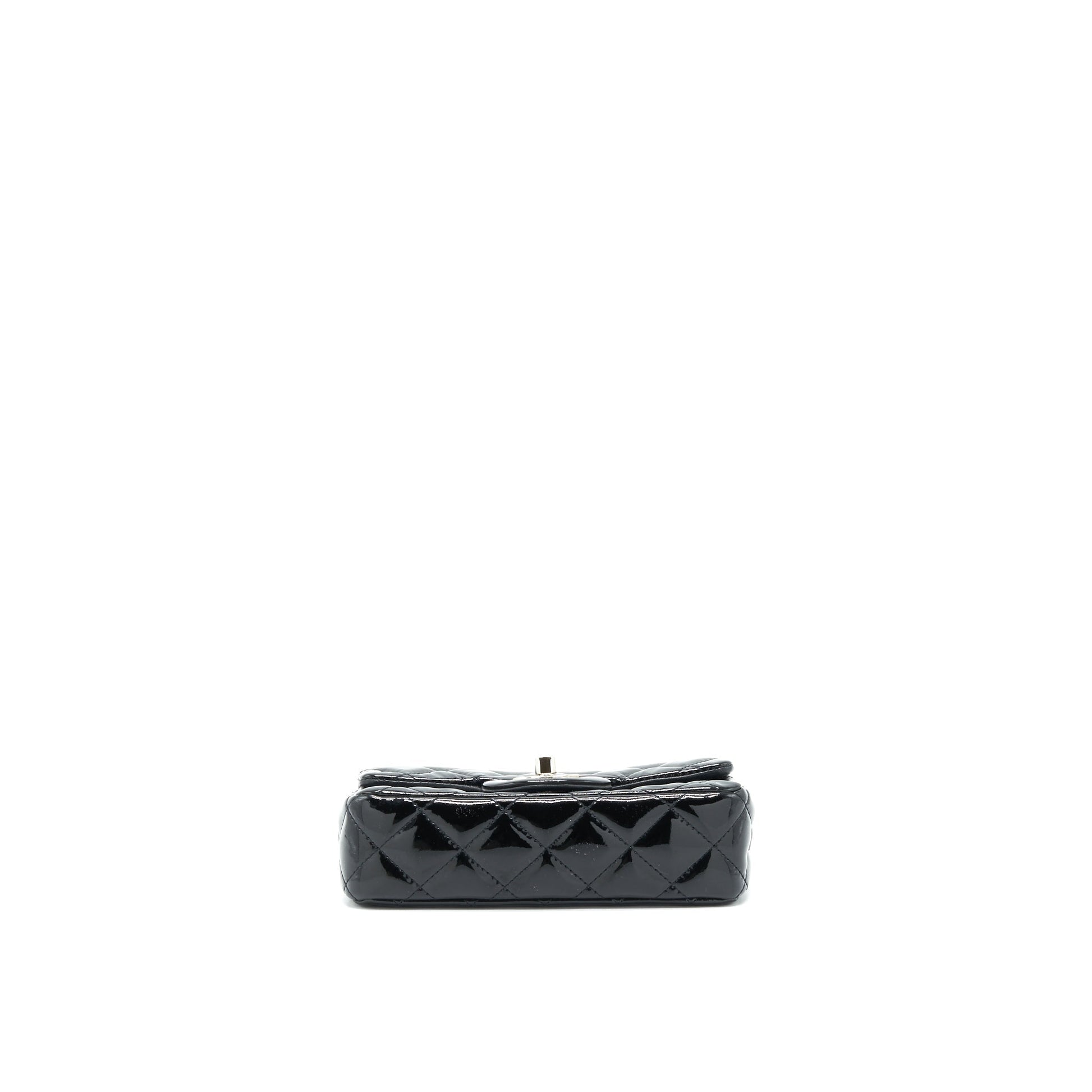 Chanel super mini Rectangular flap Bag Patent black