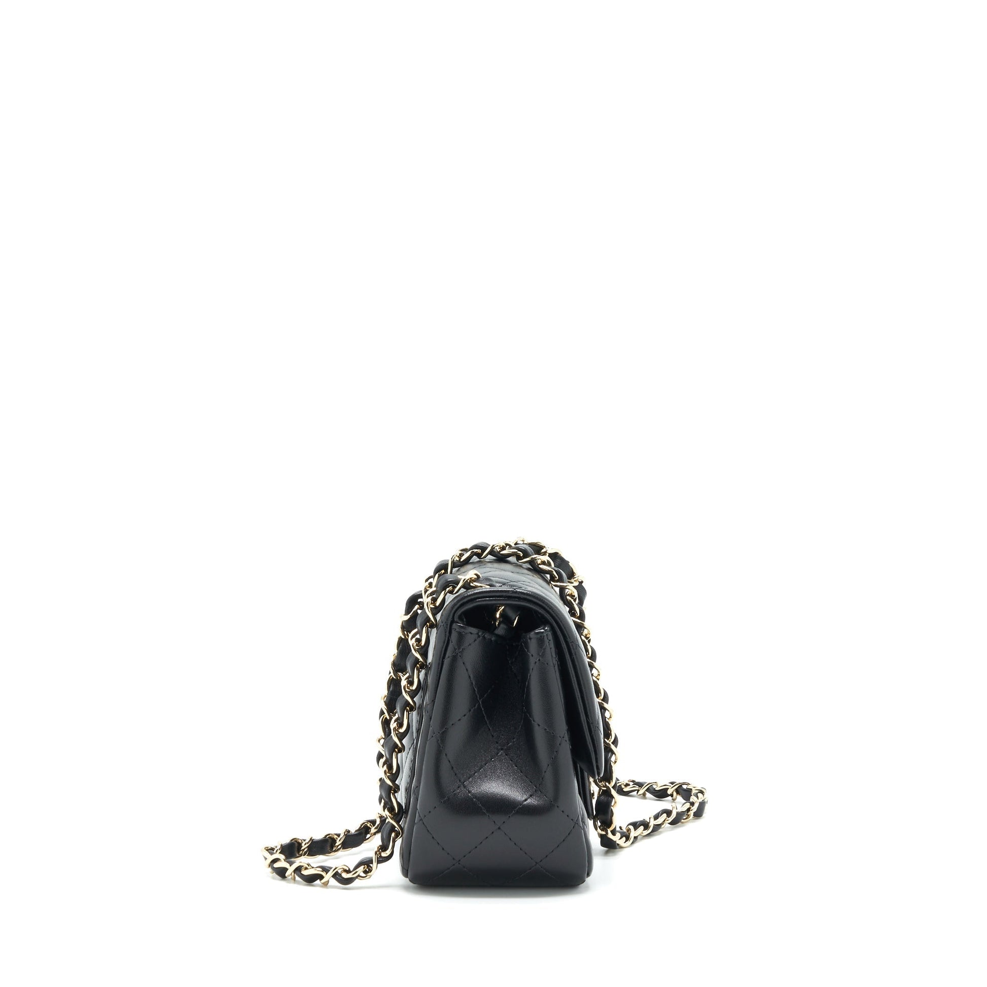 Chanel 22C Mini Square Flap Bag Lambskin Black L