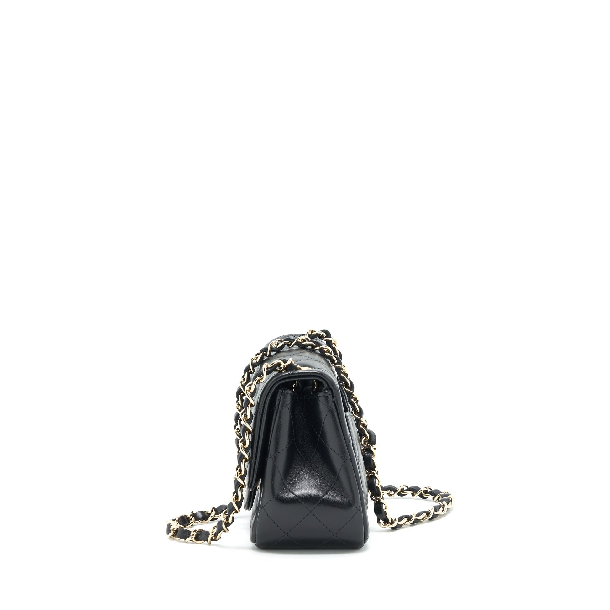 Chanel 22C Mini Square Flap Bag Lambskin Black L