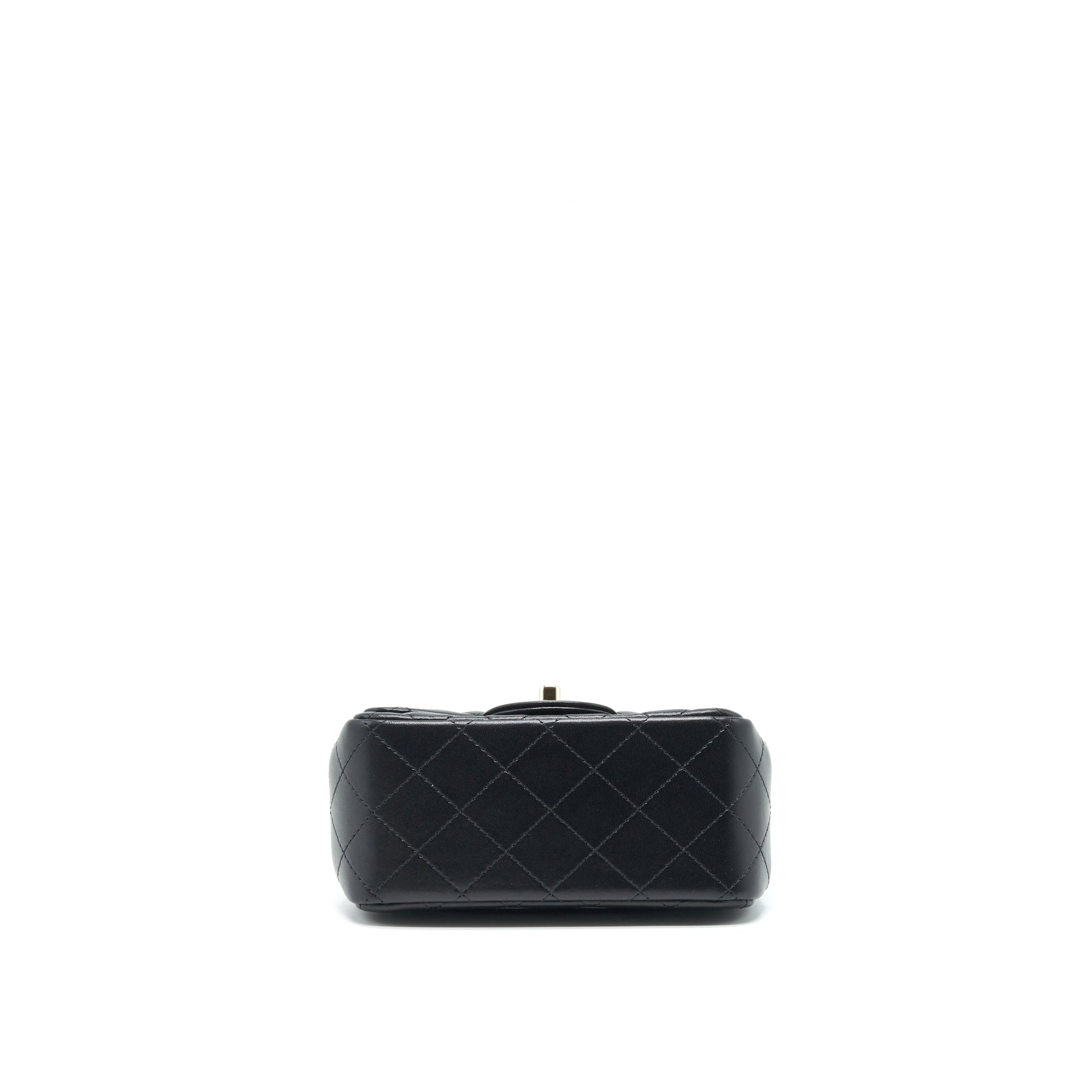 Chanel 22C Mini Square Flap Bag Lambskin Black L