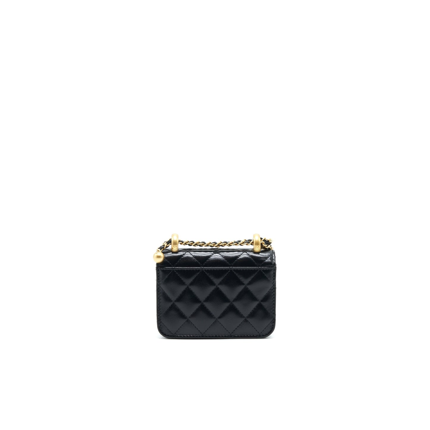 Chanel 21A Flap Coin Purse with Chain Black with calfskin