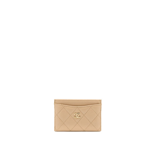Chanel Classic  Holder Caviar Dark Beige GHW