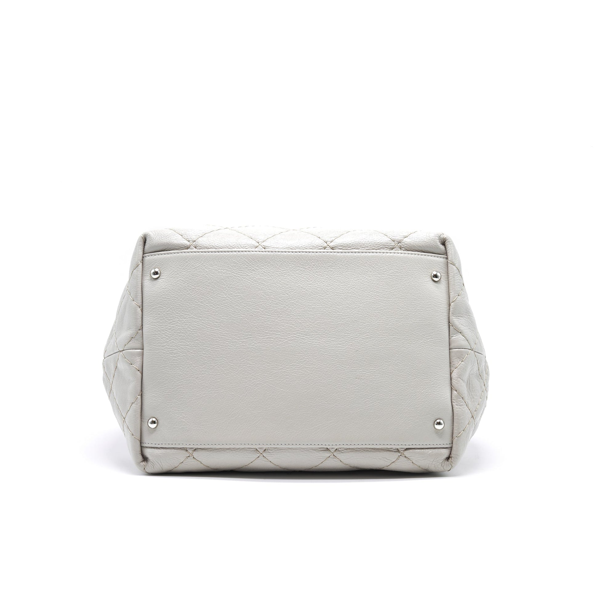 Chanel Caviar Bucket Tote Bag Grey Serial15