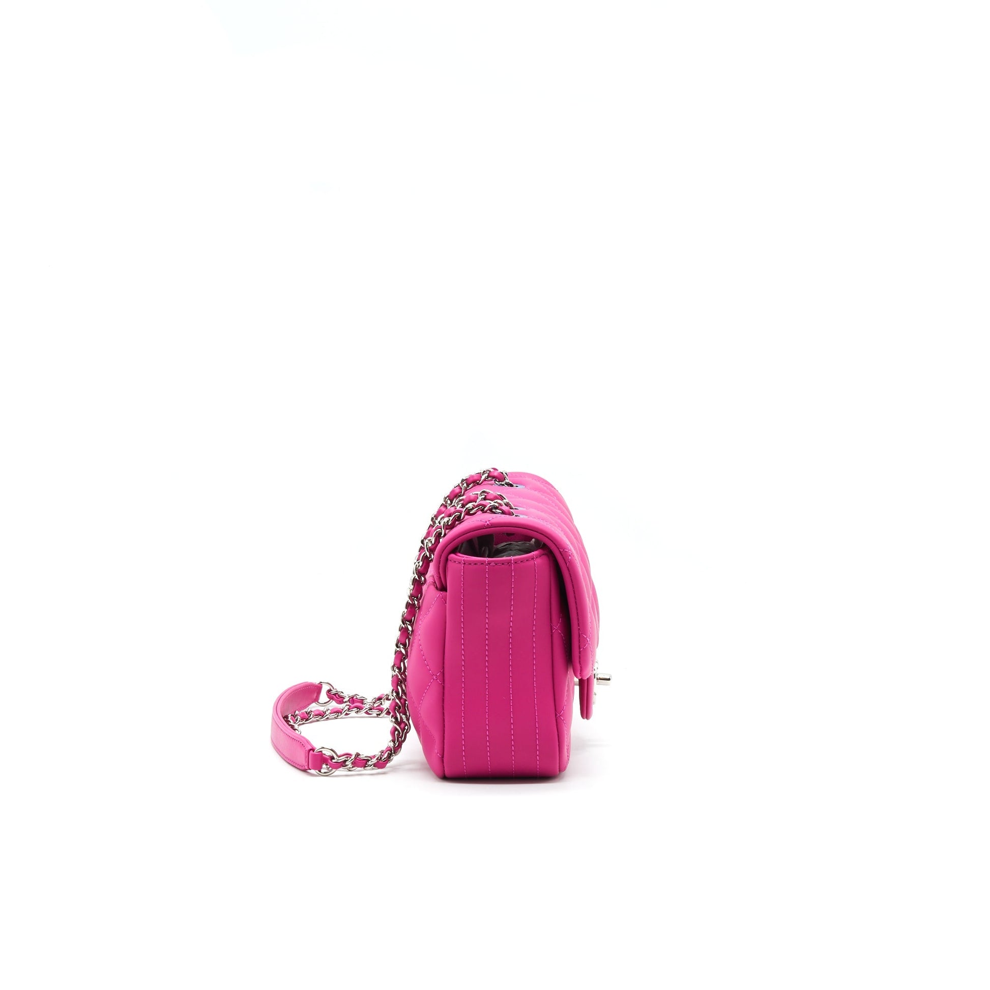 Chanel Rubber quilted lambskin flap Bag pink