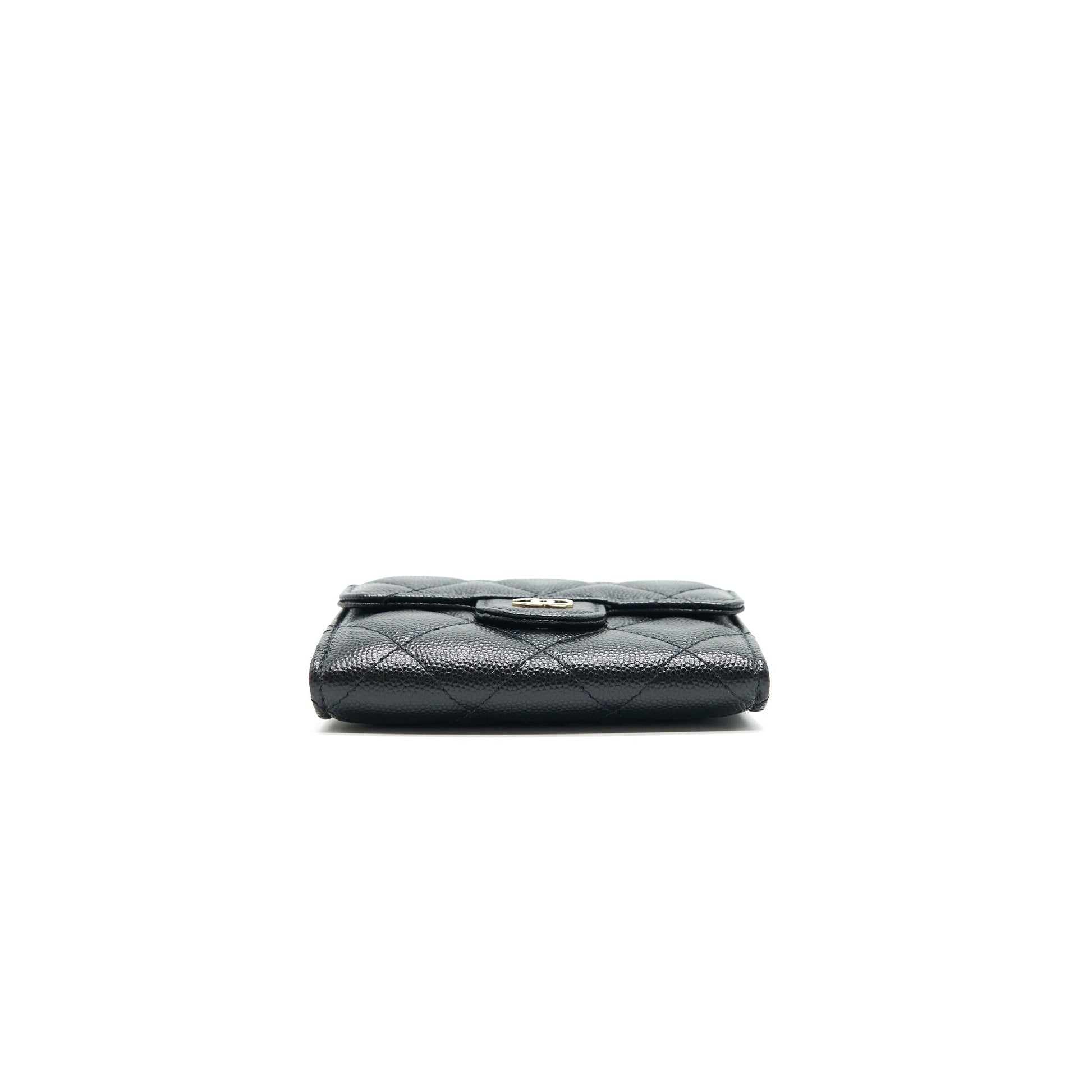 Chanel Classic Card Holder with Chain black L Serial 30