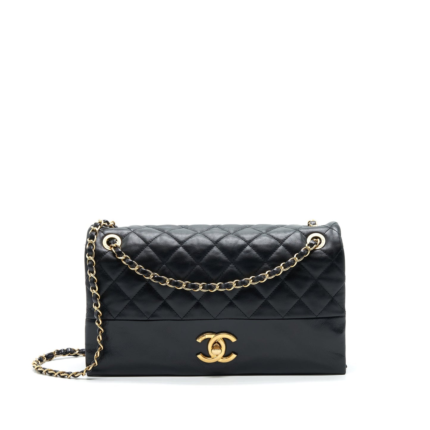 Chanel Large Single Flap Bag Calfskin Black