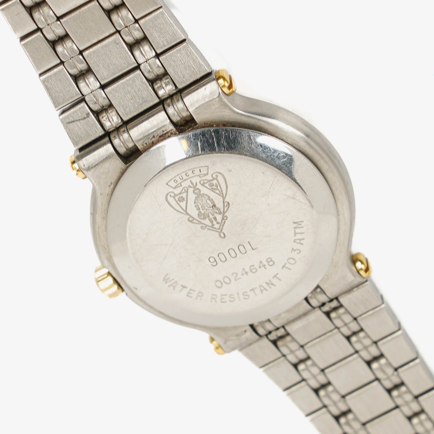 Gucci 9000 Round Stainless Steel Case With Gold-Tone Accents Watch