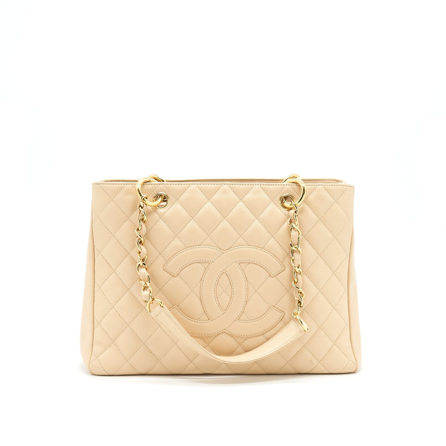 CHANEL CAVIAR GRAND SHOPPING TOTE GST IN BEIGE