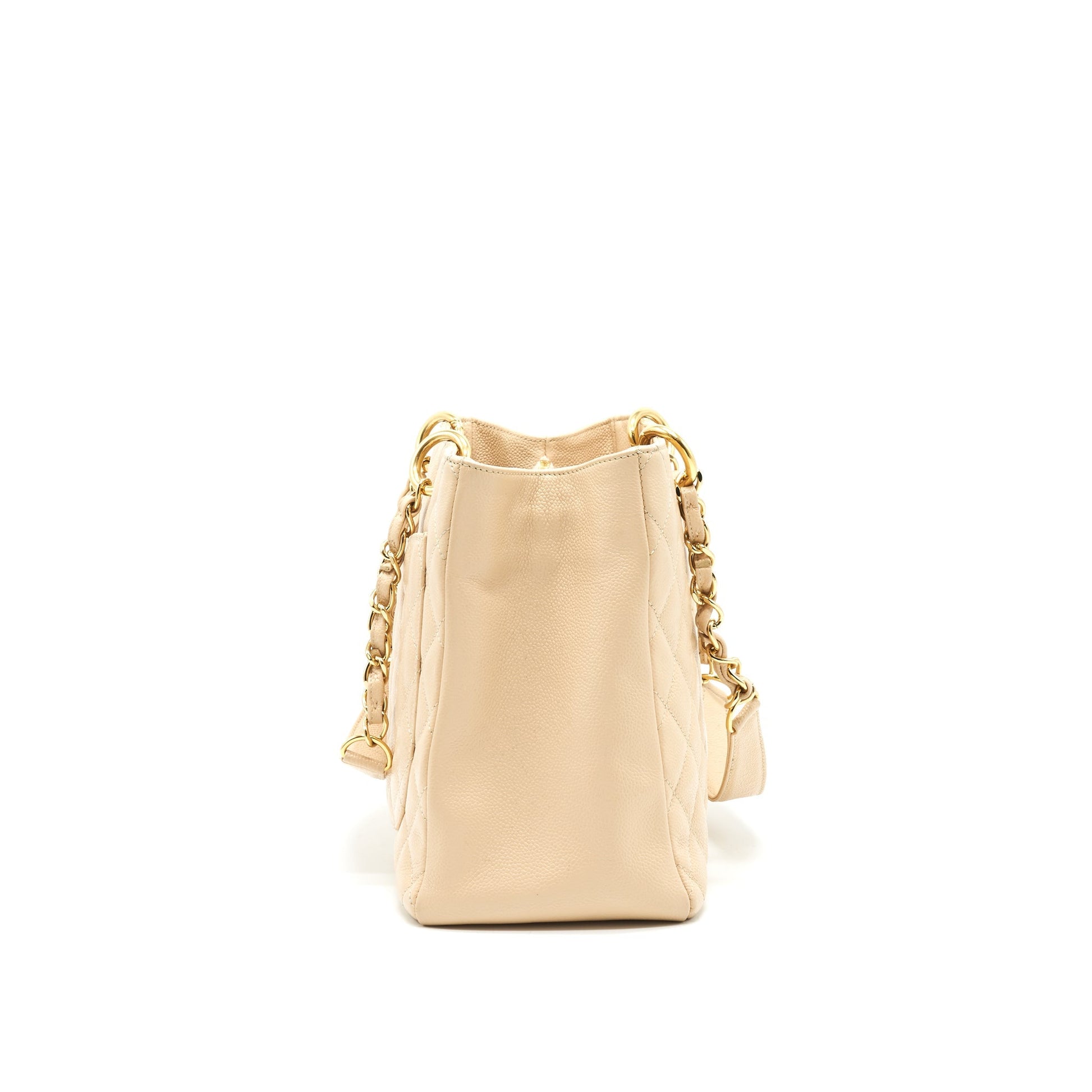 CHANEL CAVIAR GRAND SHOPPING TOTE GST IN BEIGE