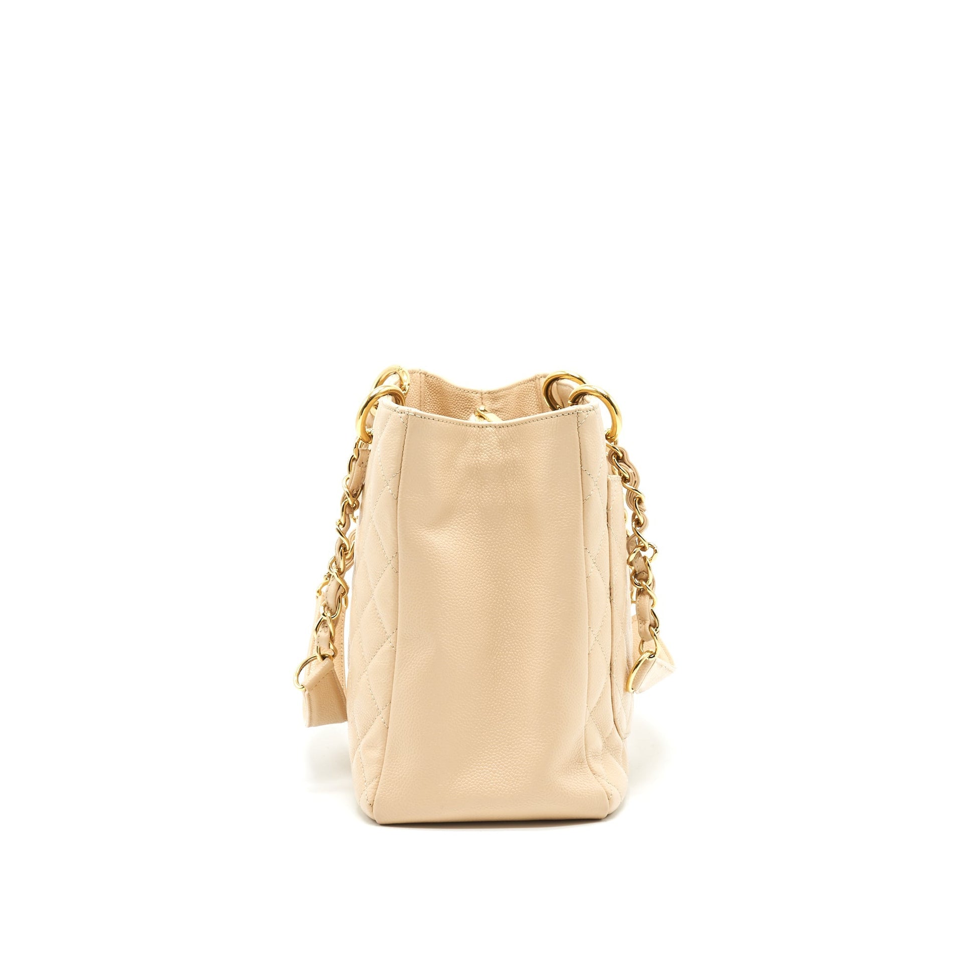 CHANEL CAVIAR GRAND SHOPPING TOTE GST IN BEIGE