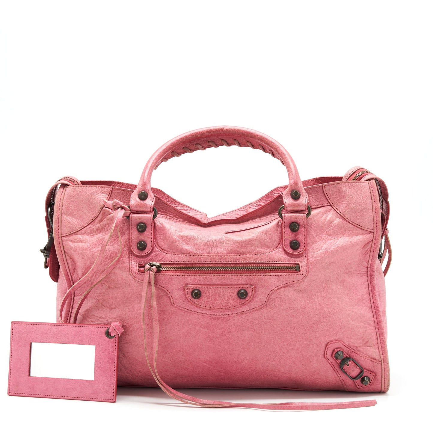 Balenciaga Classic city Pink Purse black hardware