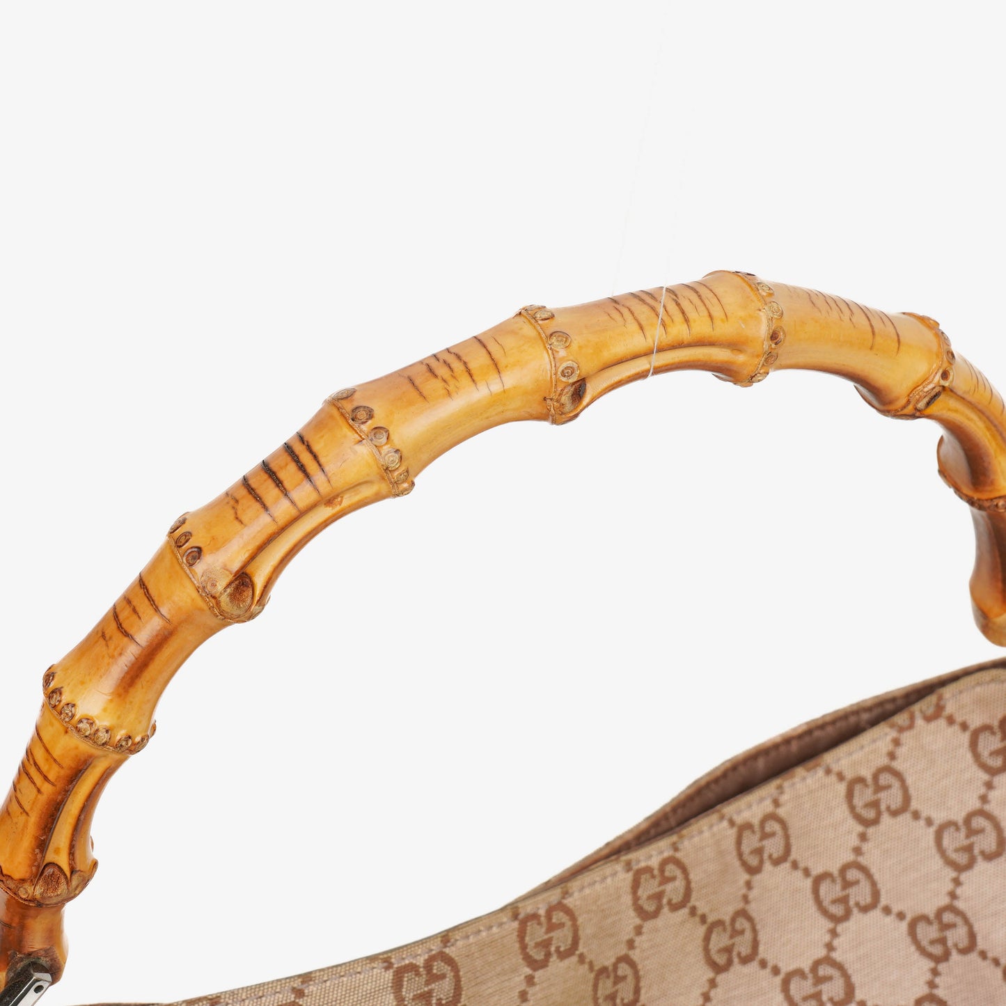Gucci Bamboo Top Handle Brown/Pink Canvas And Leather Hobo Bag