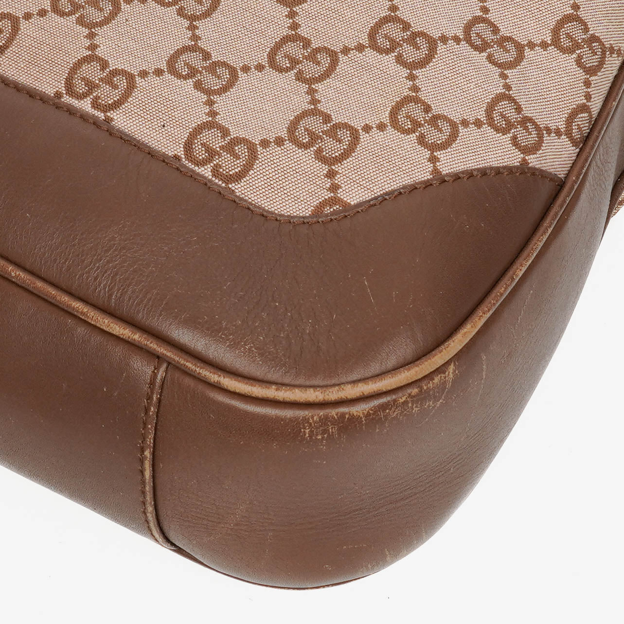 Gucci Bamboo Top Handle Brown/Pink Canvas And Leather Hobo Bag