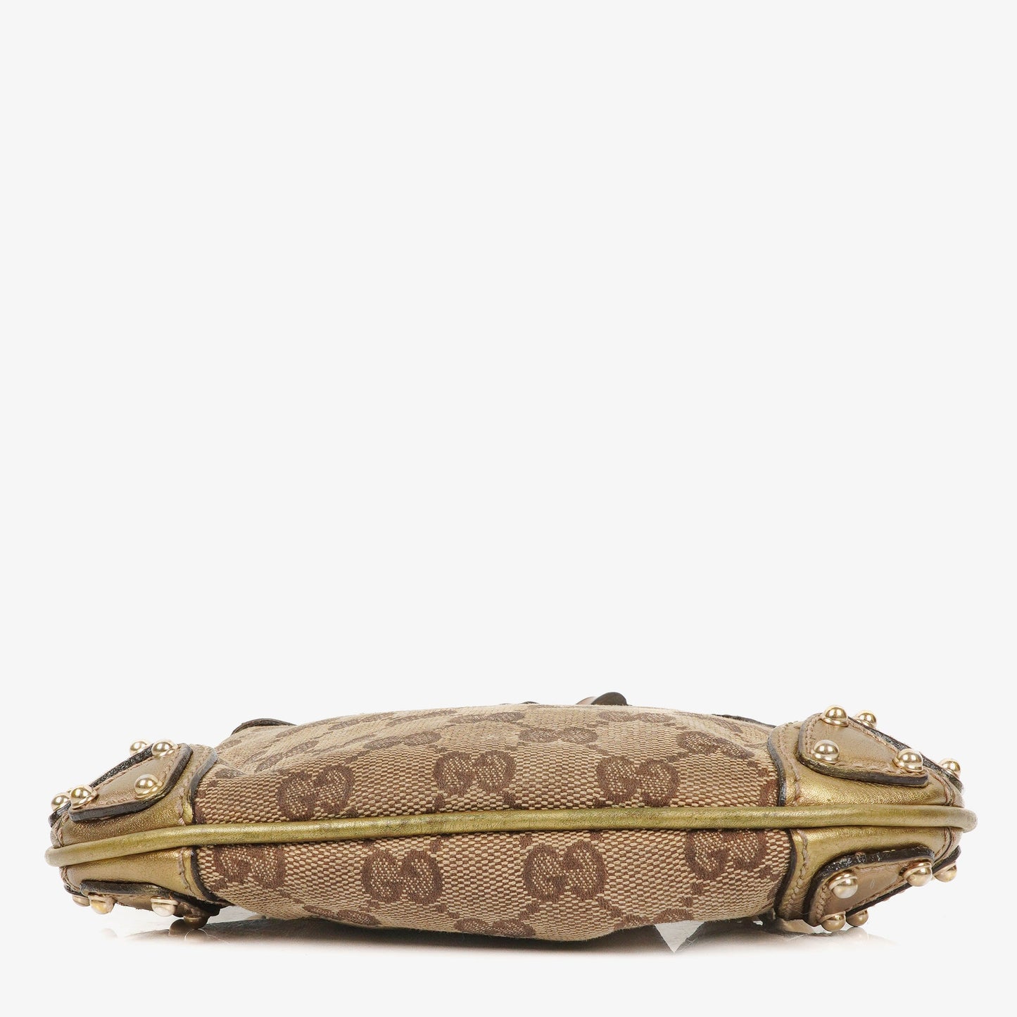 Gucci Mini Babouska Indy Beige/Gold GG Crystal Coated Canvas Top Handle Bag