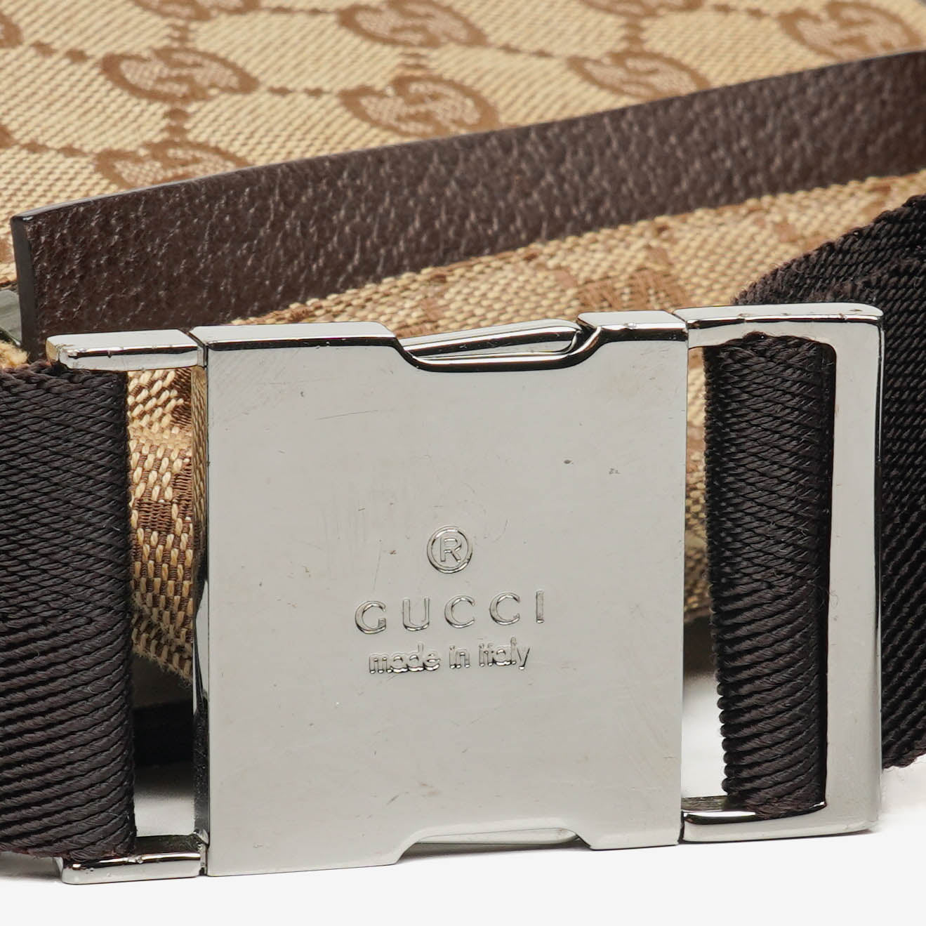 Gucci GG Brown/Beige Monogram Canvas Belt Bag