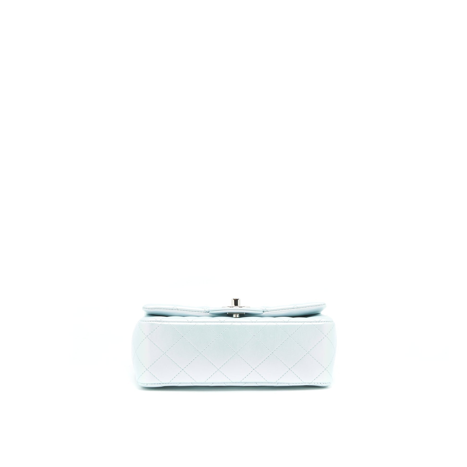 Chanel 21K Iridescent Baby Blue Mini Rectangular