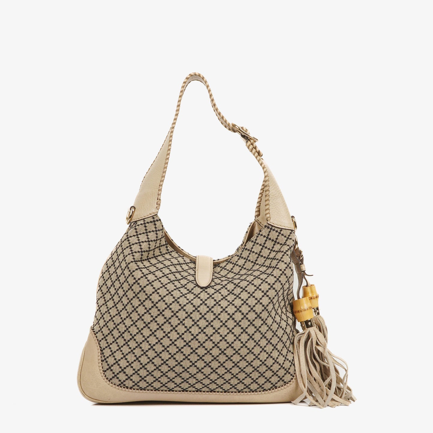 Gucci Jackie Leather Bamboo Tassel Hobo Bag