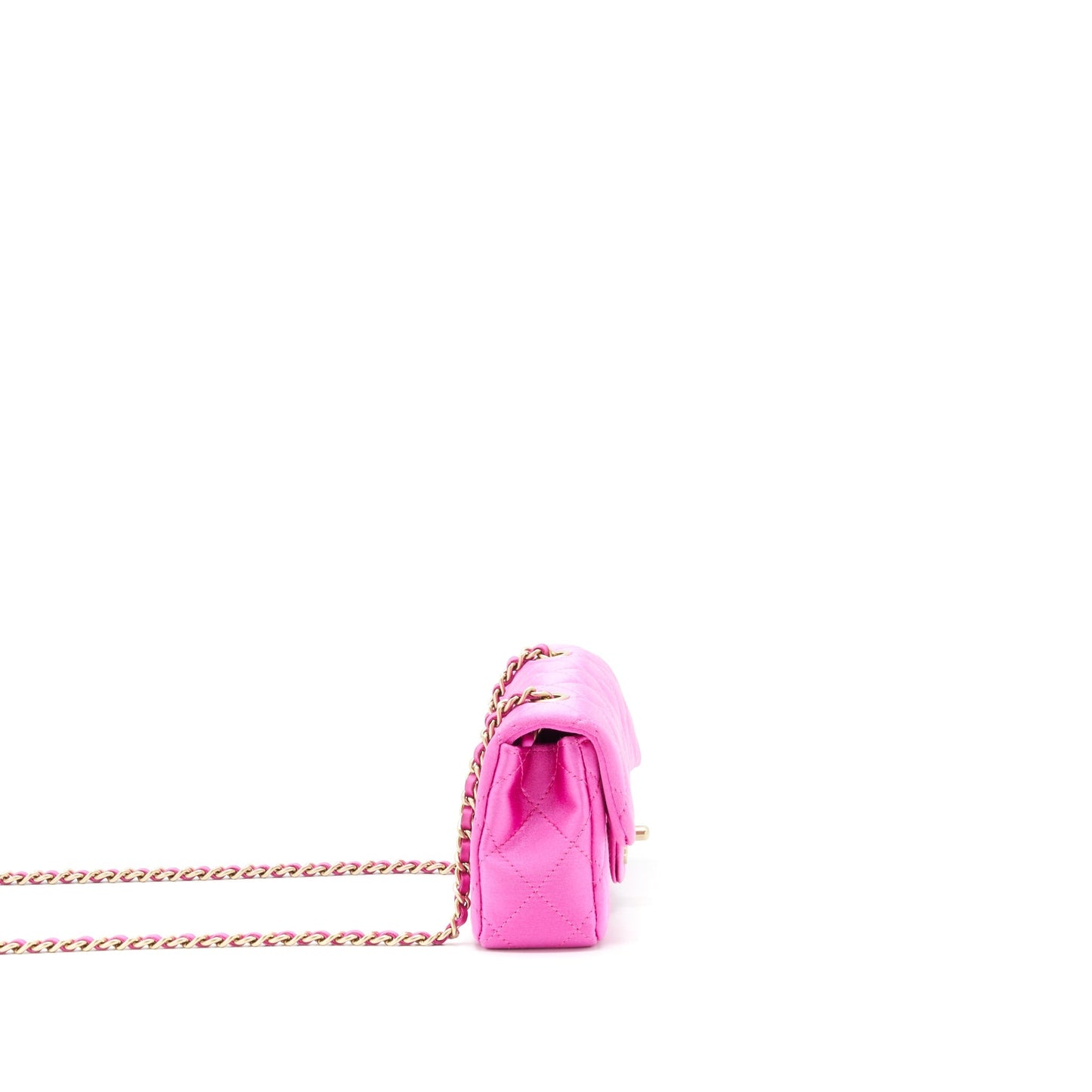 Chanel extra mini Rectangular flap Bag Silk Pink