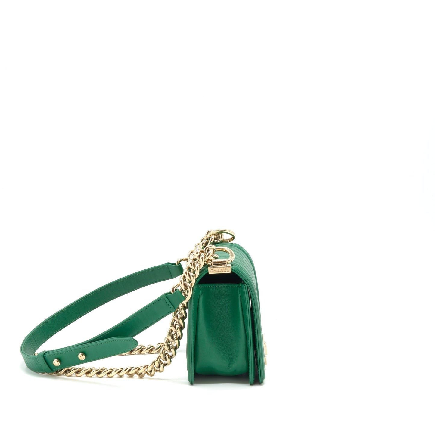 Chanel Small Boy Bag Lambskin Green L