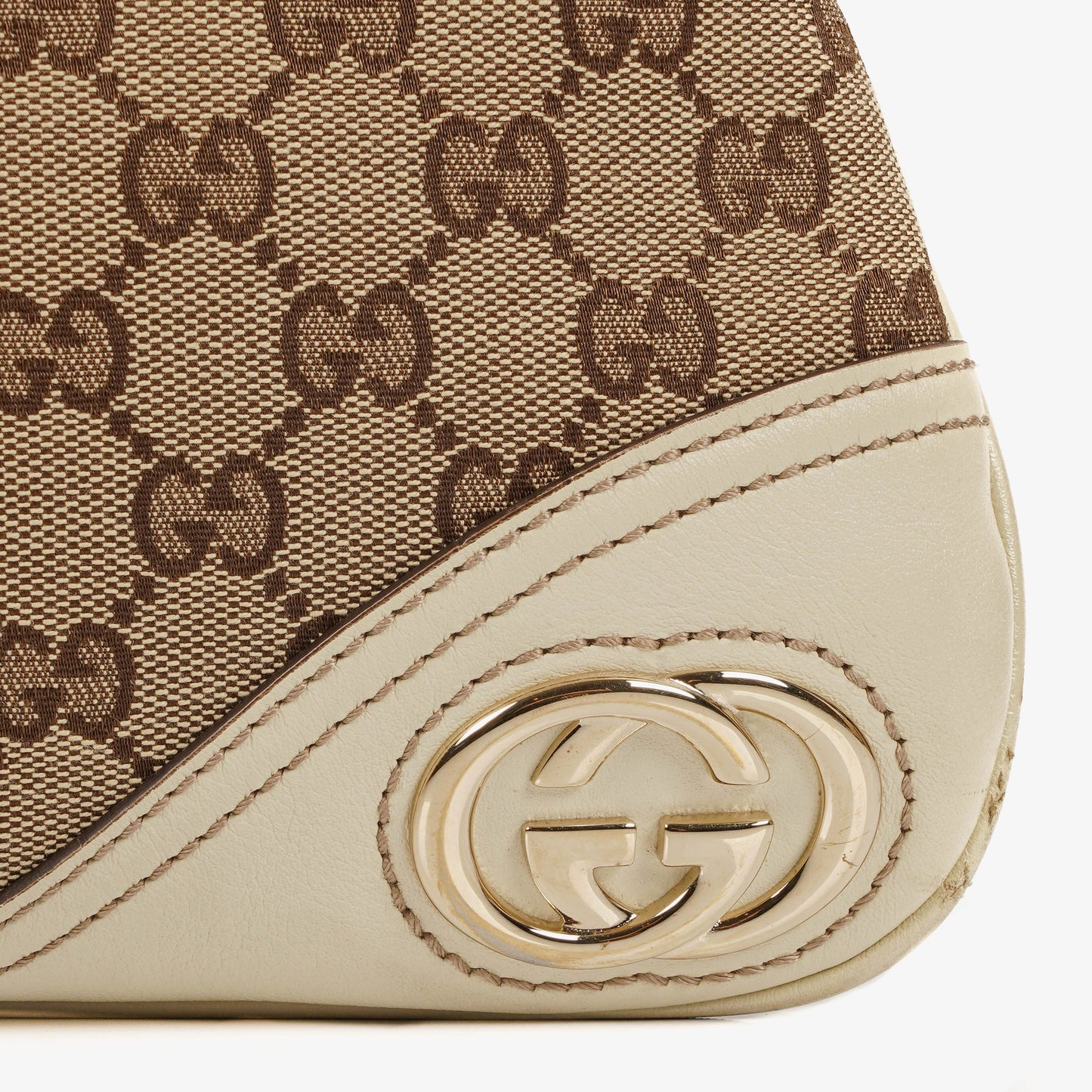 Gucci New Britt Beige Monogram Hobo Bag