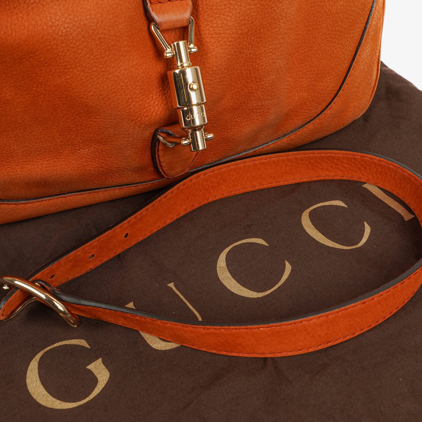Gucci Jackie Orange Leather Shoulder Bag