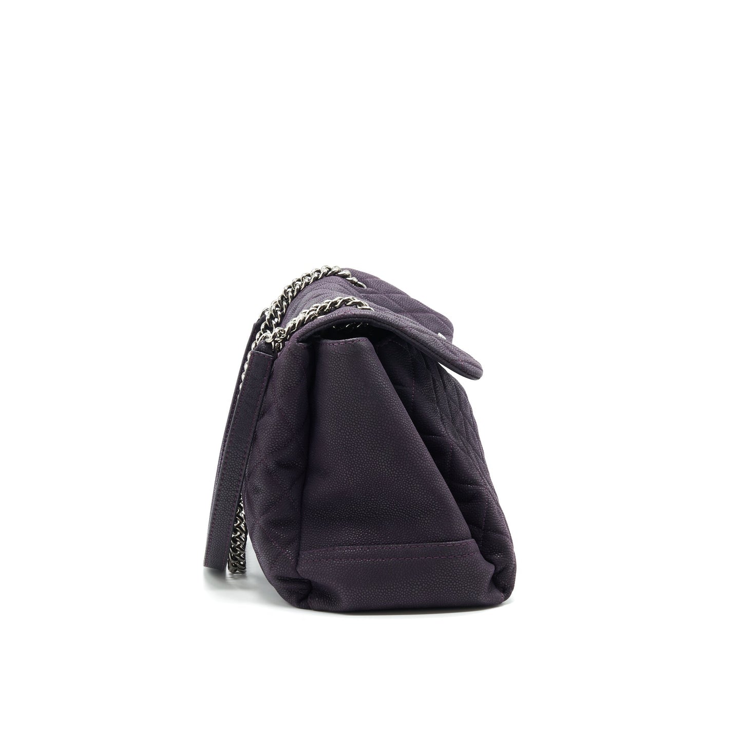 Chanel Flap Tote Bag With Chain Caviar In Purple