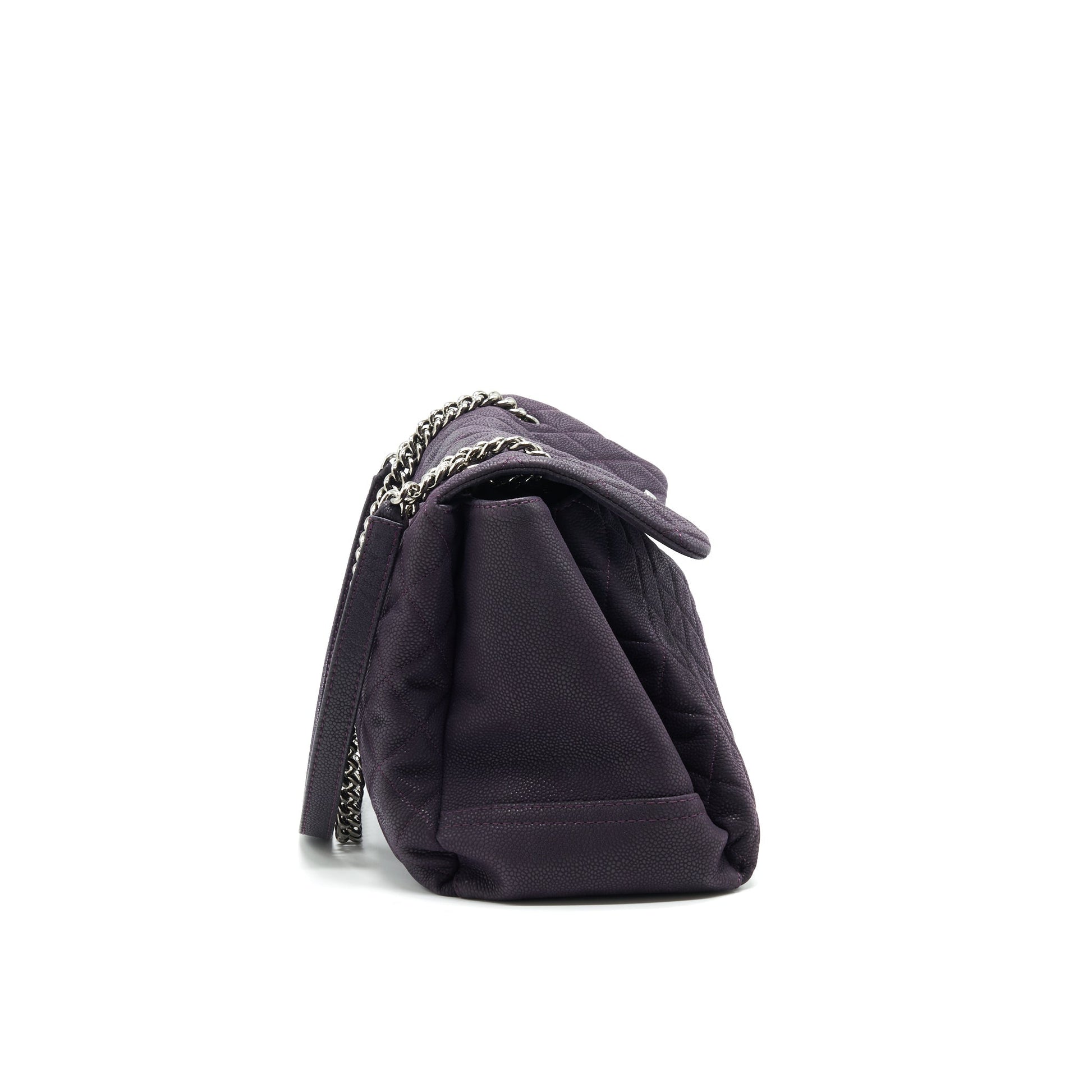 Chanel Flap Tote Bag With Chain Caviar In Purple