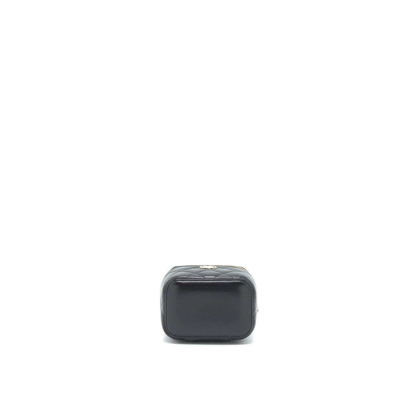 Chanel Mini Vanity With Camellia Chain Lambskin Black L