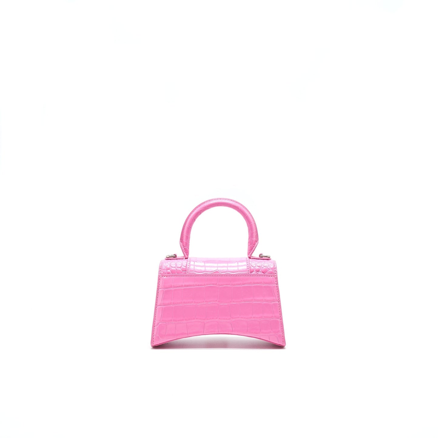 Balenciaga Hourglass XS croc-effect leather Tote Pink