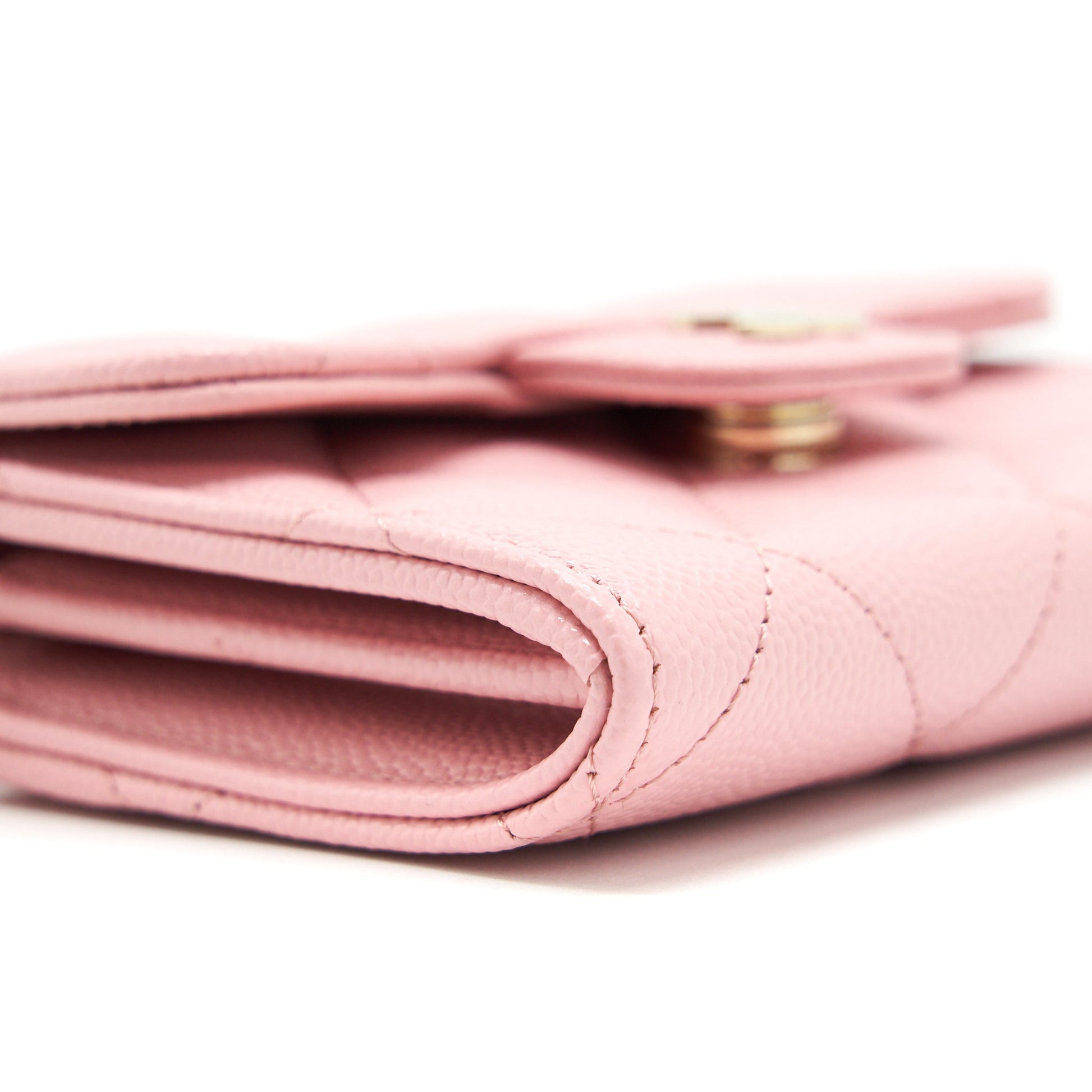 Chanel Card Holder On Chain Caviar Pink L