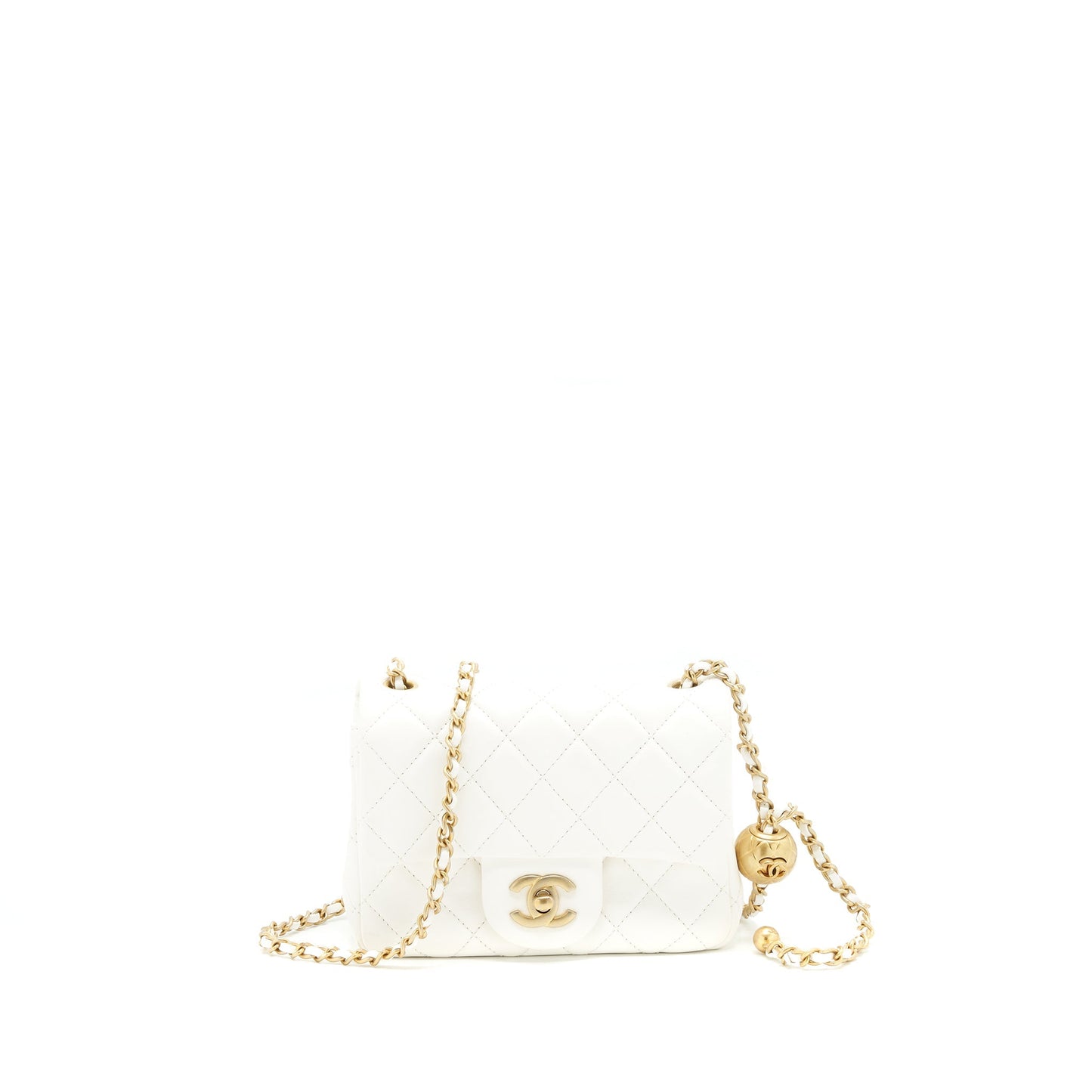 Chanel Pearl Crush Mini Square Flap Bag White