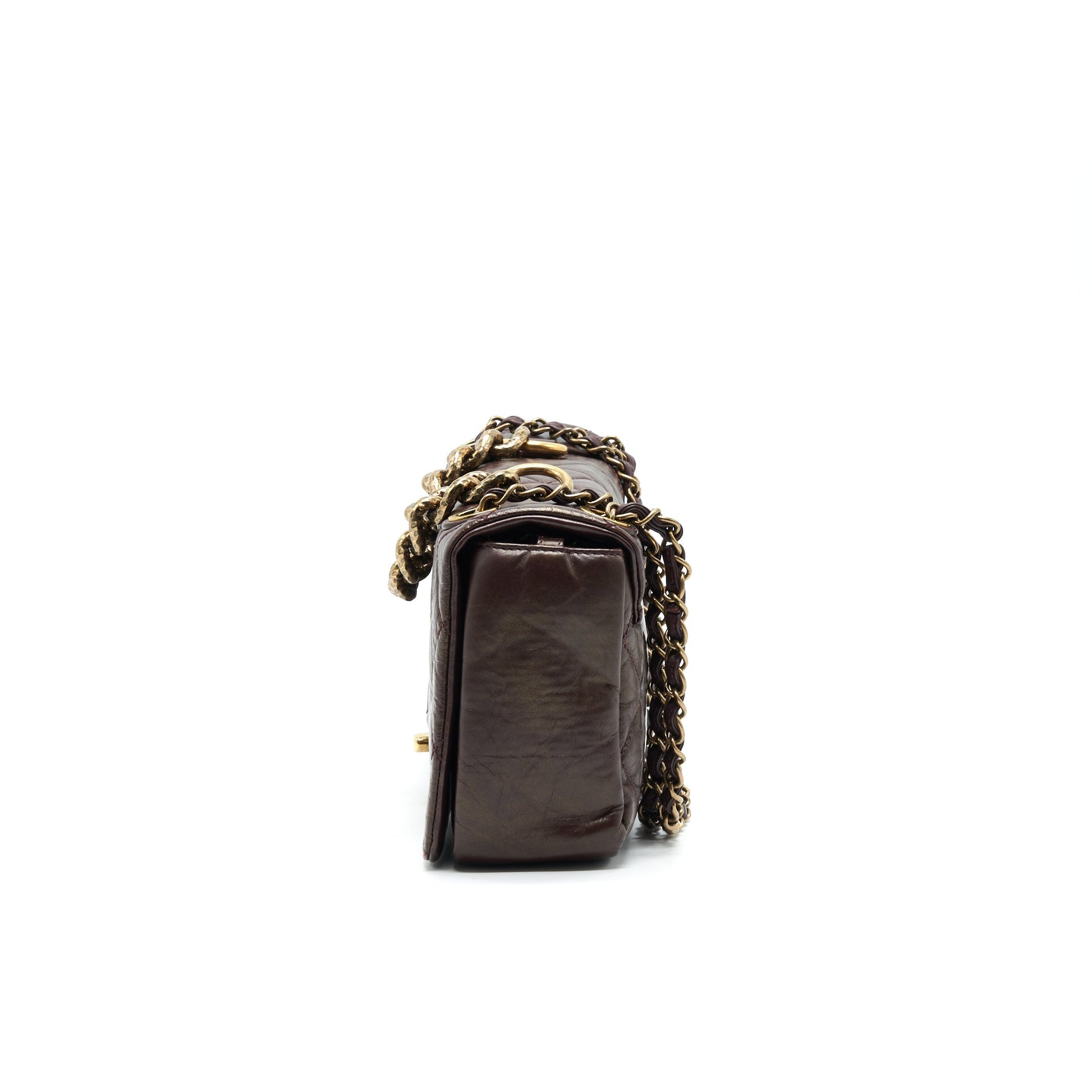Chanel Calfskin Flap Bag with Chain Burgundy