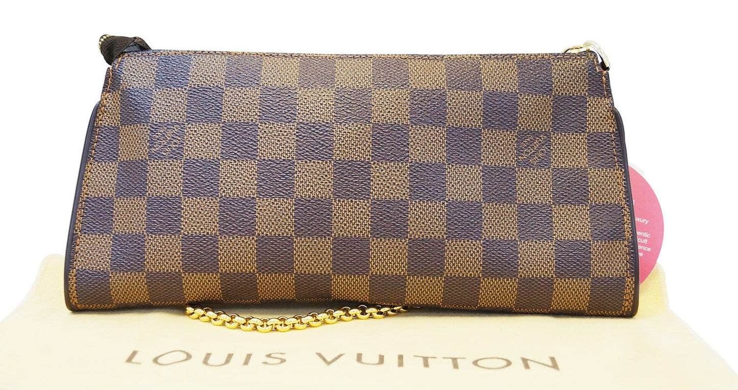 LOUIS VUITTON Damier Ebene Pochette Eva Clutch Shoulder Bag